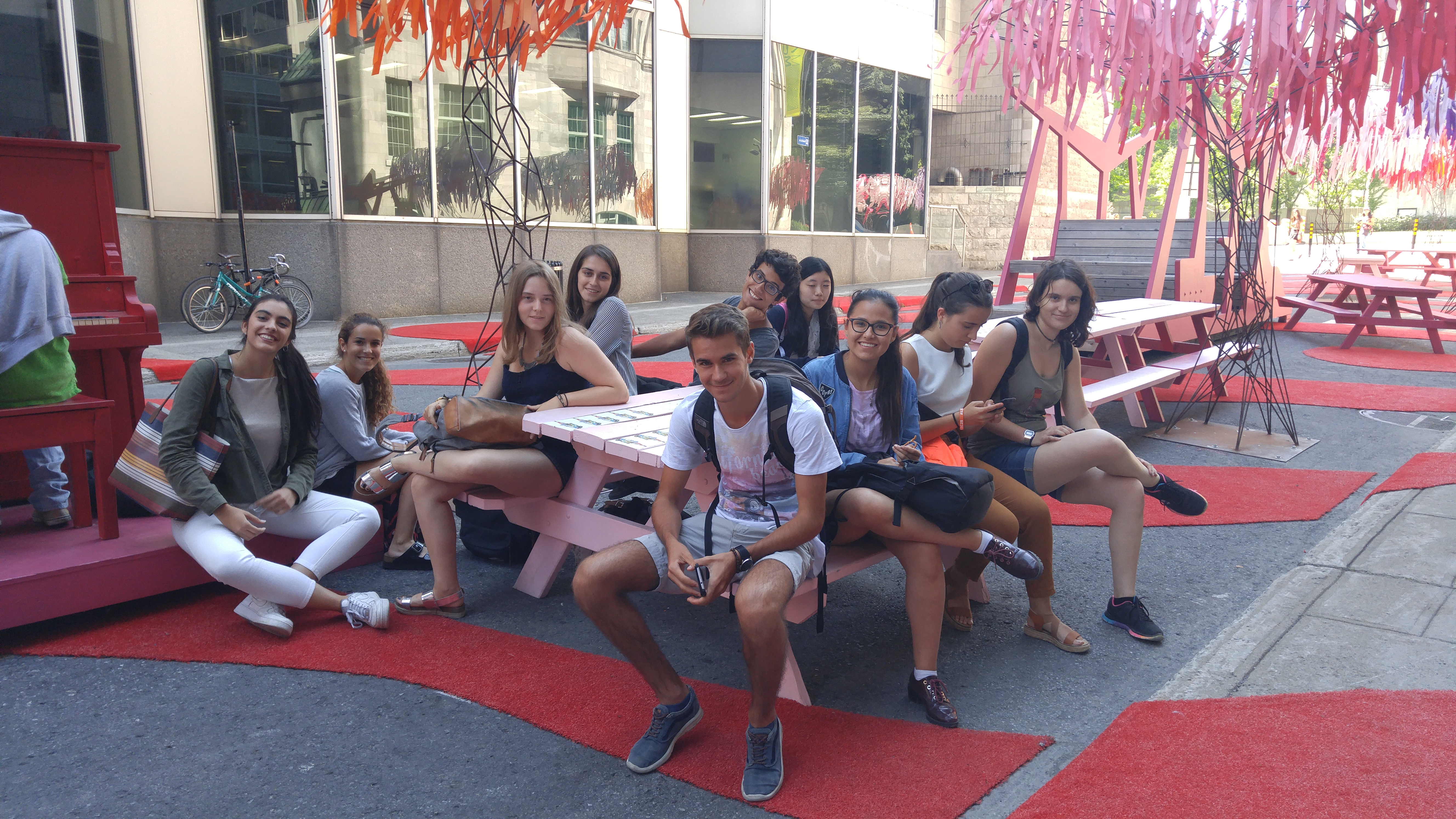 Students in a park in Montreal