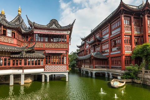 Classic Chinese Buildings by the river