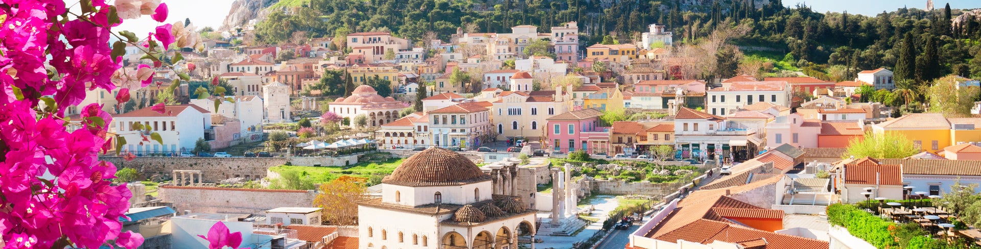 Aerial view of Athens Historic City Center, Greece