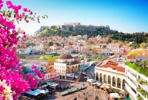 Aerial view of Athens Historic City Center, Greece