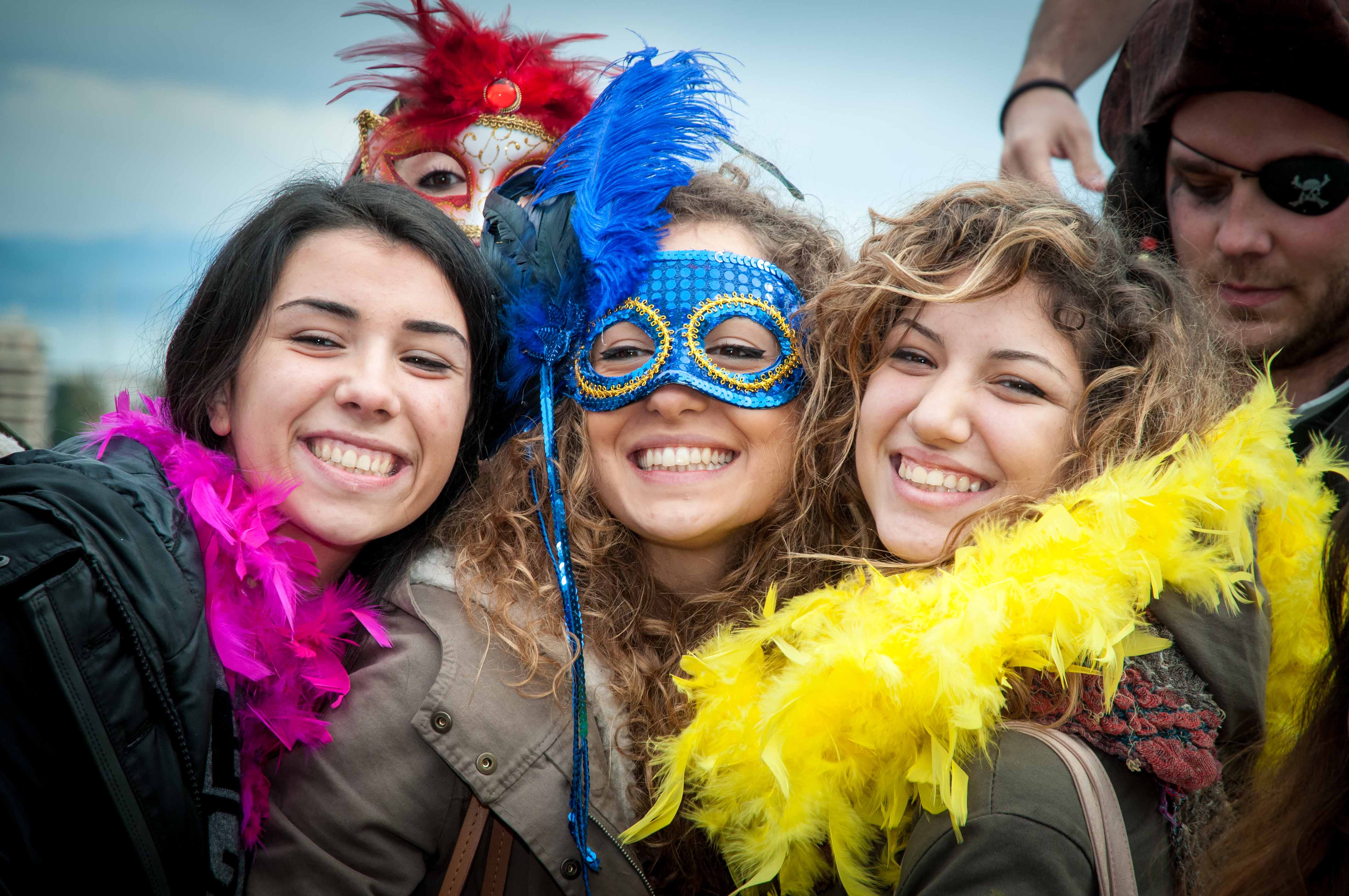 Students celebrating Carnaval in Antibes