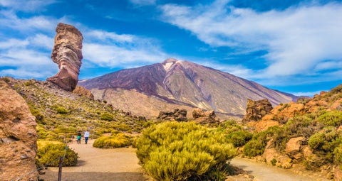 Mount Teide, the highest peak in Spain, towering over the volcanic landscape of Teide National Park in Tenerife