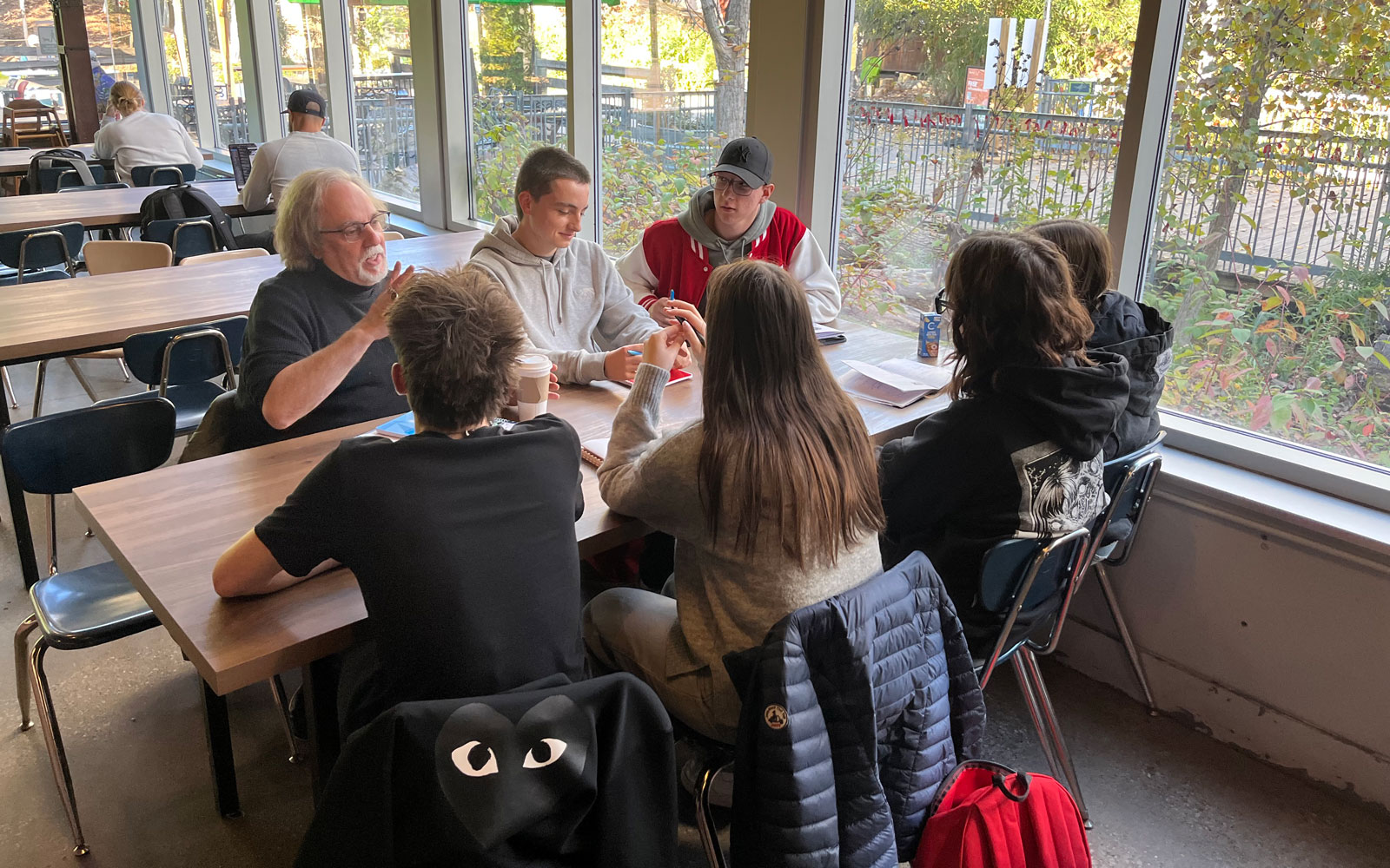 Student having class