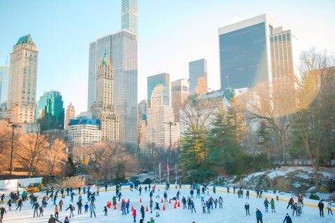 Ice skating in New York city, Manhattan