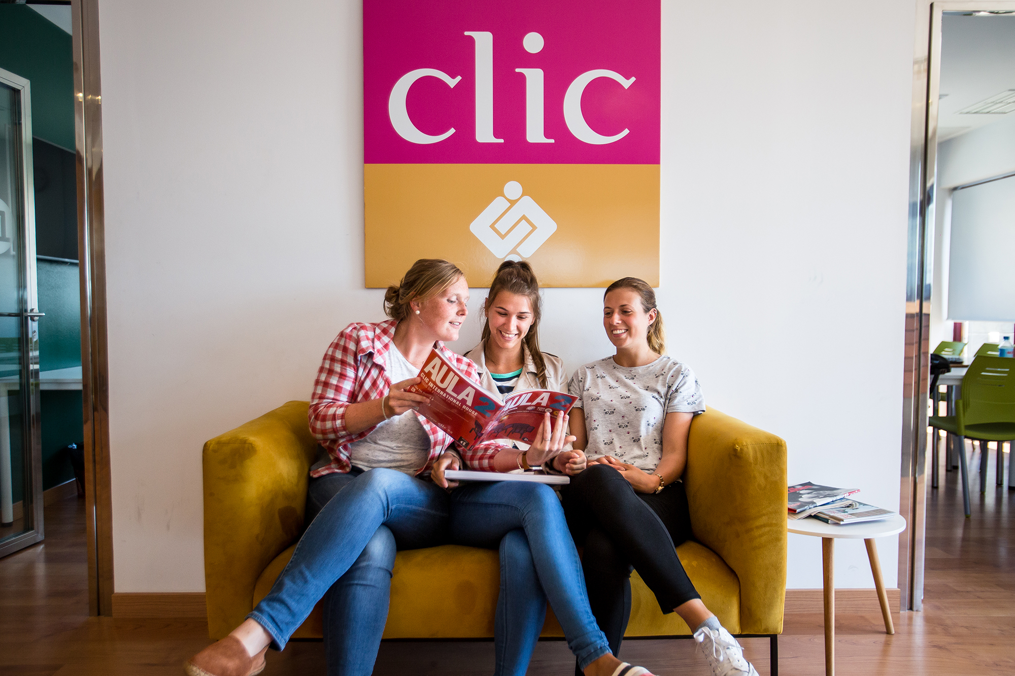 Students in common area in CLIC Cadiz