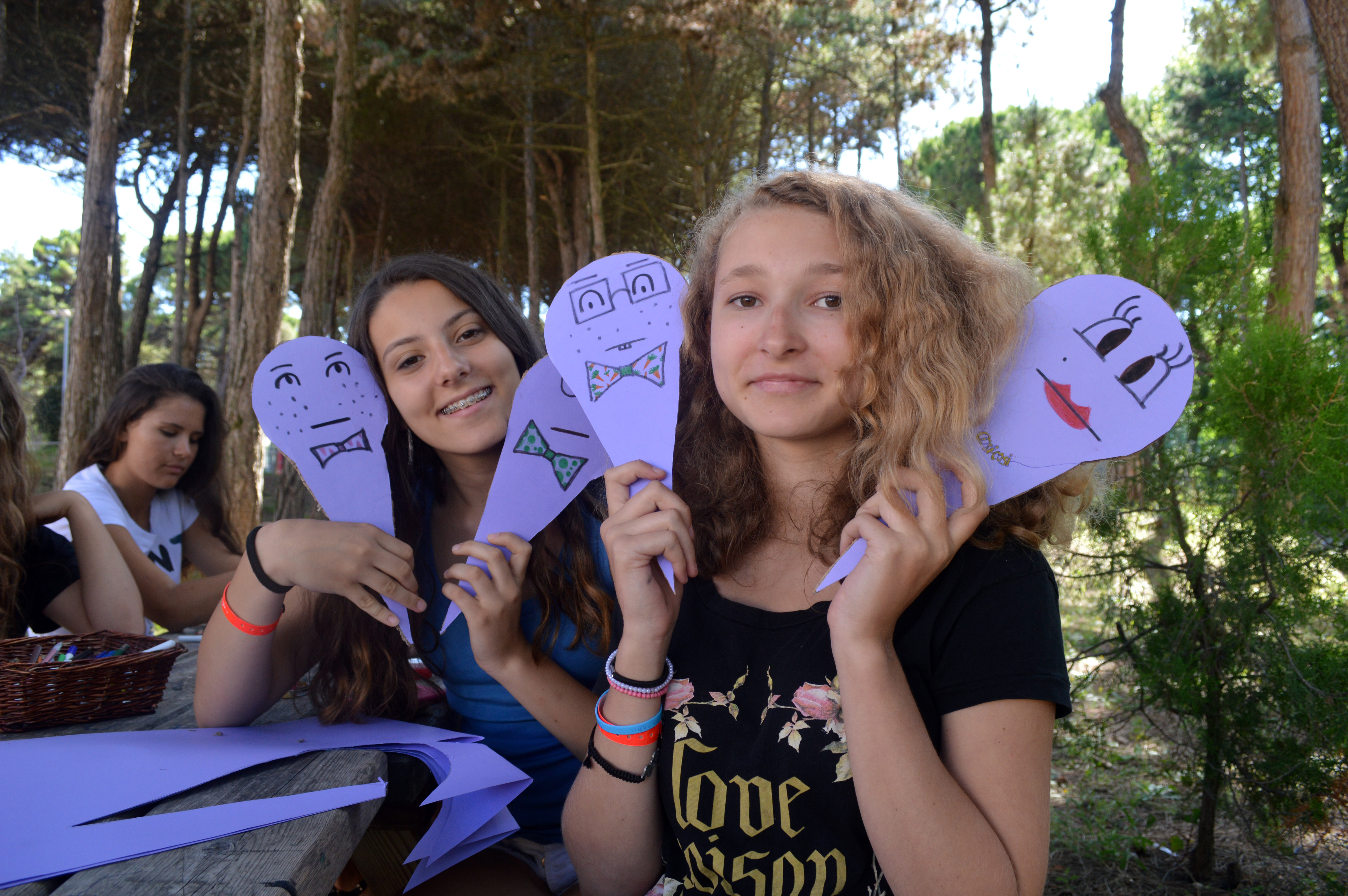 Two students during an activity at the Summer course for Juniors in Lignano