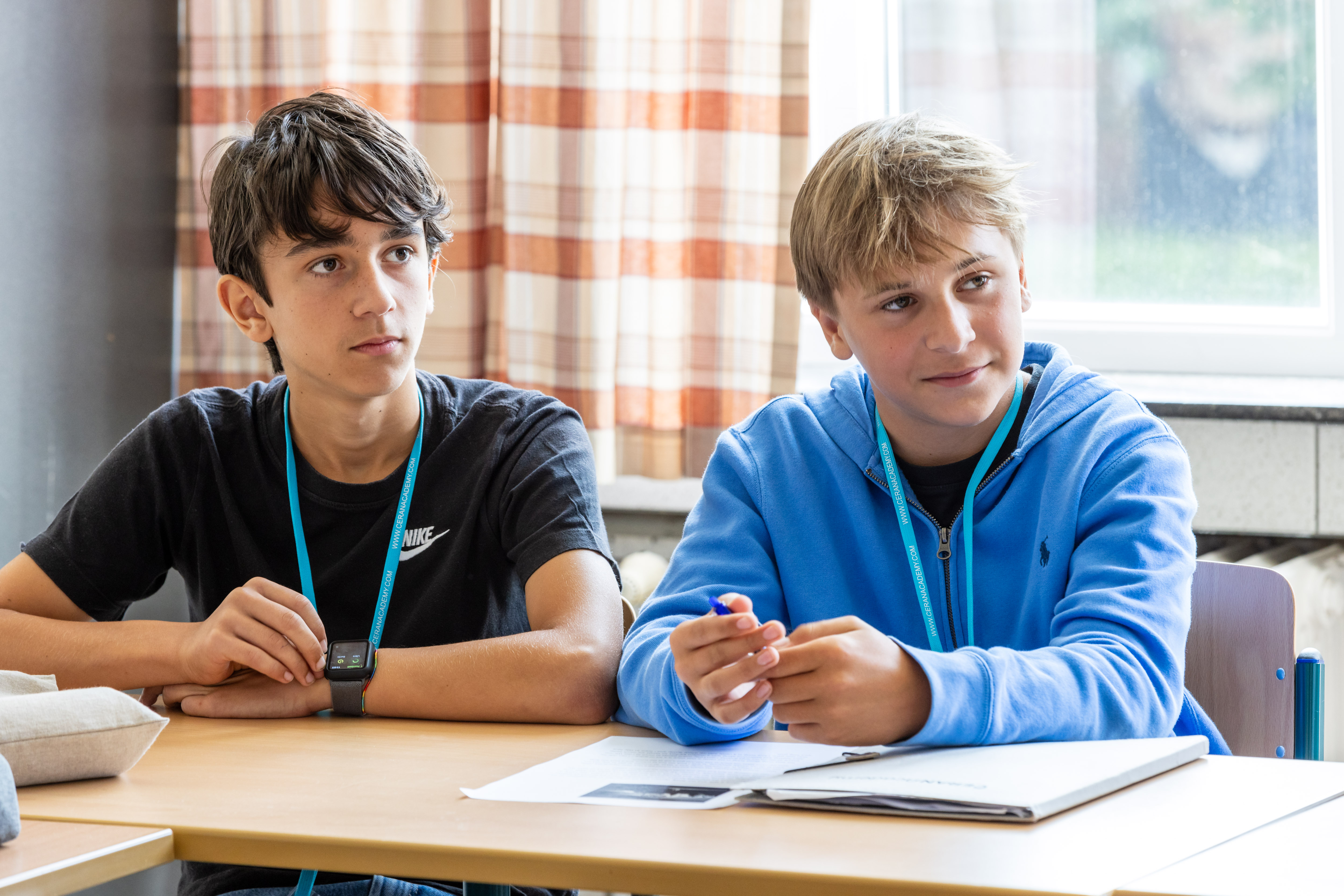 School classroom with two students