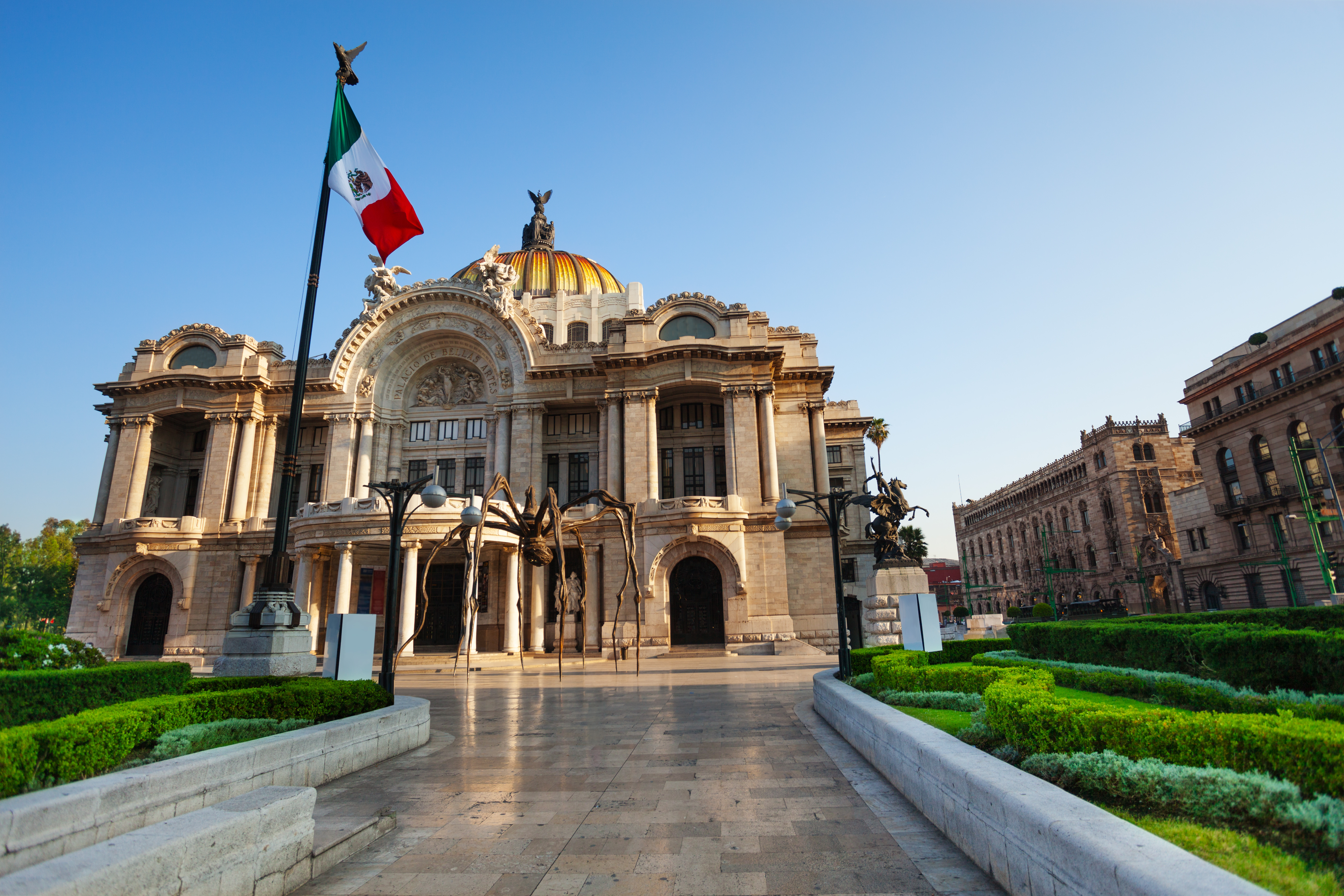 Palacio de Bellas Artes, a historic cultural landmark in Mexico City center with Art Nouveau and Art Deco architecture