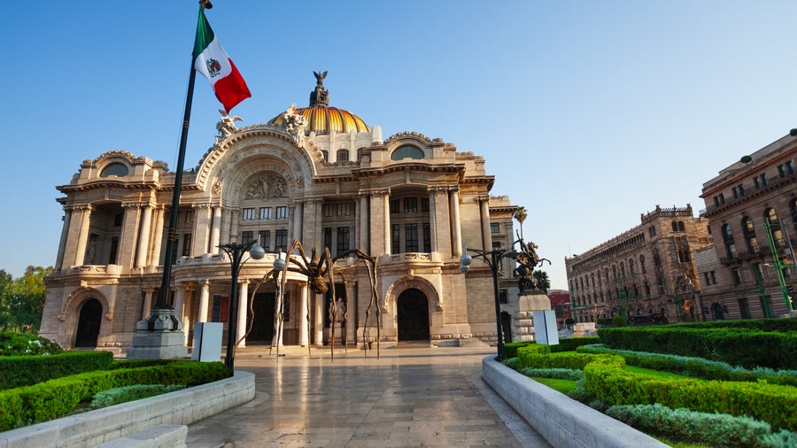 Palacio de Bellas Artes, a historic cultural landmark in Mexico City center with Art Nouveau and Art Deco architecture