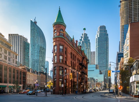 Gooderham or Flatiron Building in downtown Toronto, Ontario, Canada
