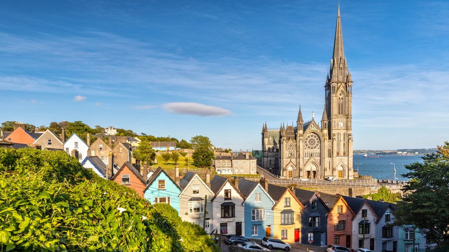 Impression of the St. Colman's Cathedral in Cobh near Cork, Ireland