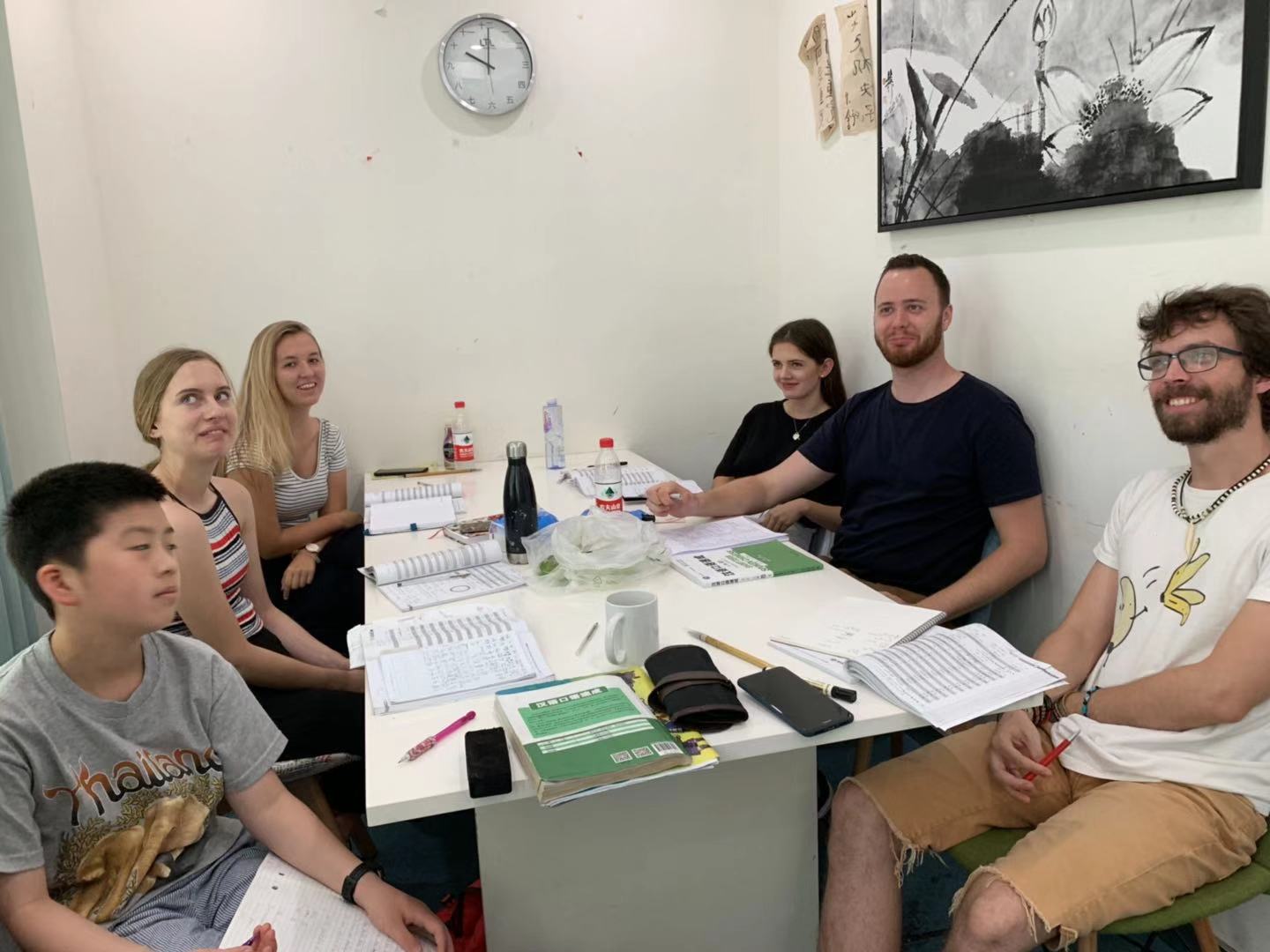 A group of students in class at LTL Shanghai