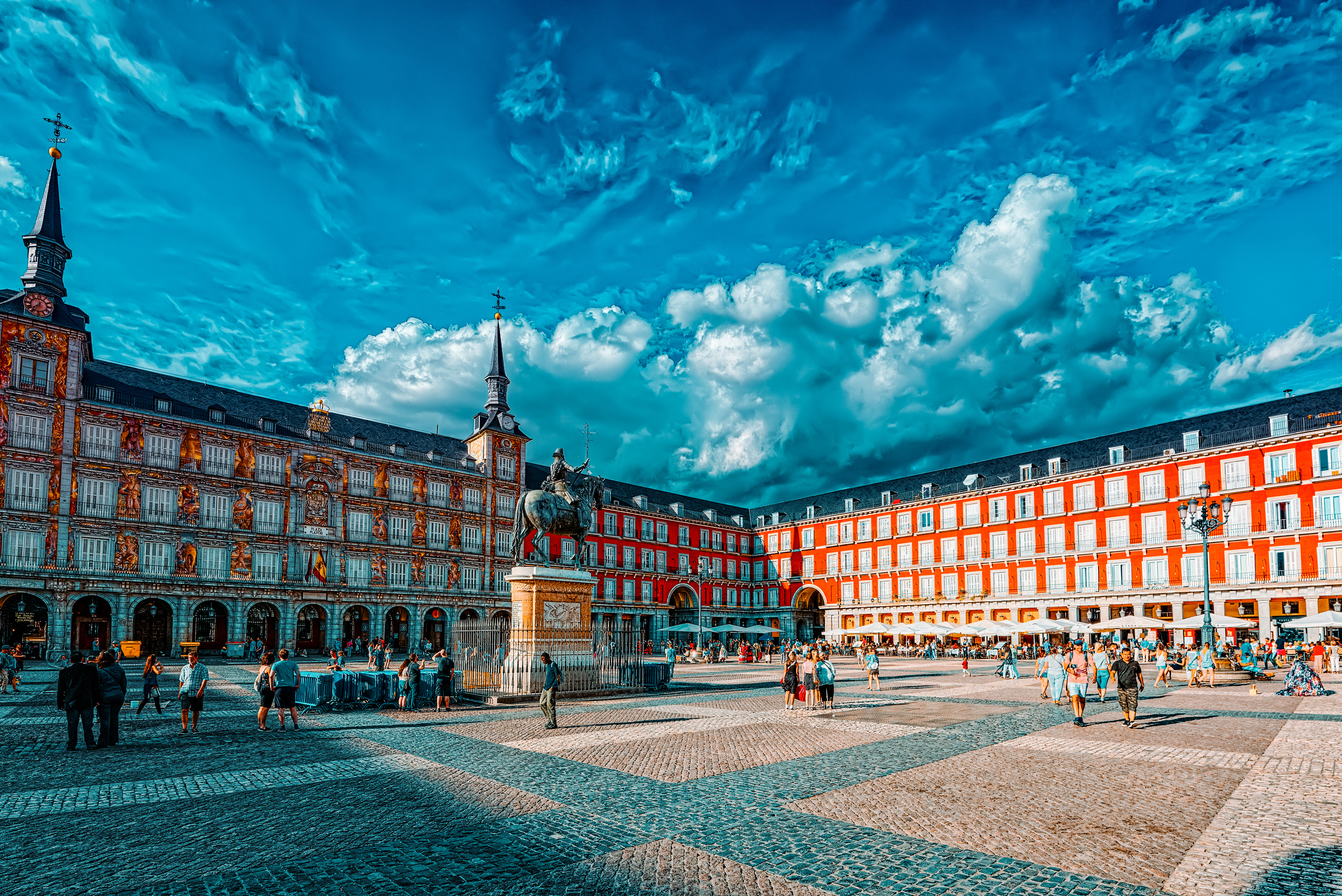 Tourists on Plaza Mayor, Madrid