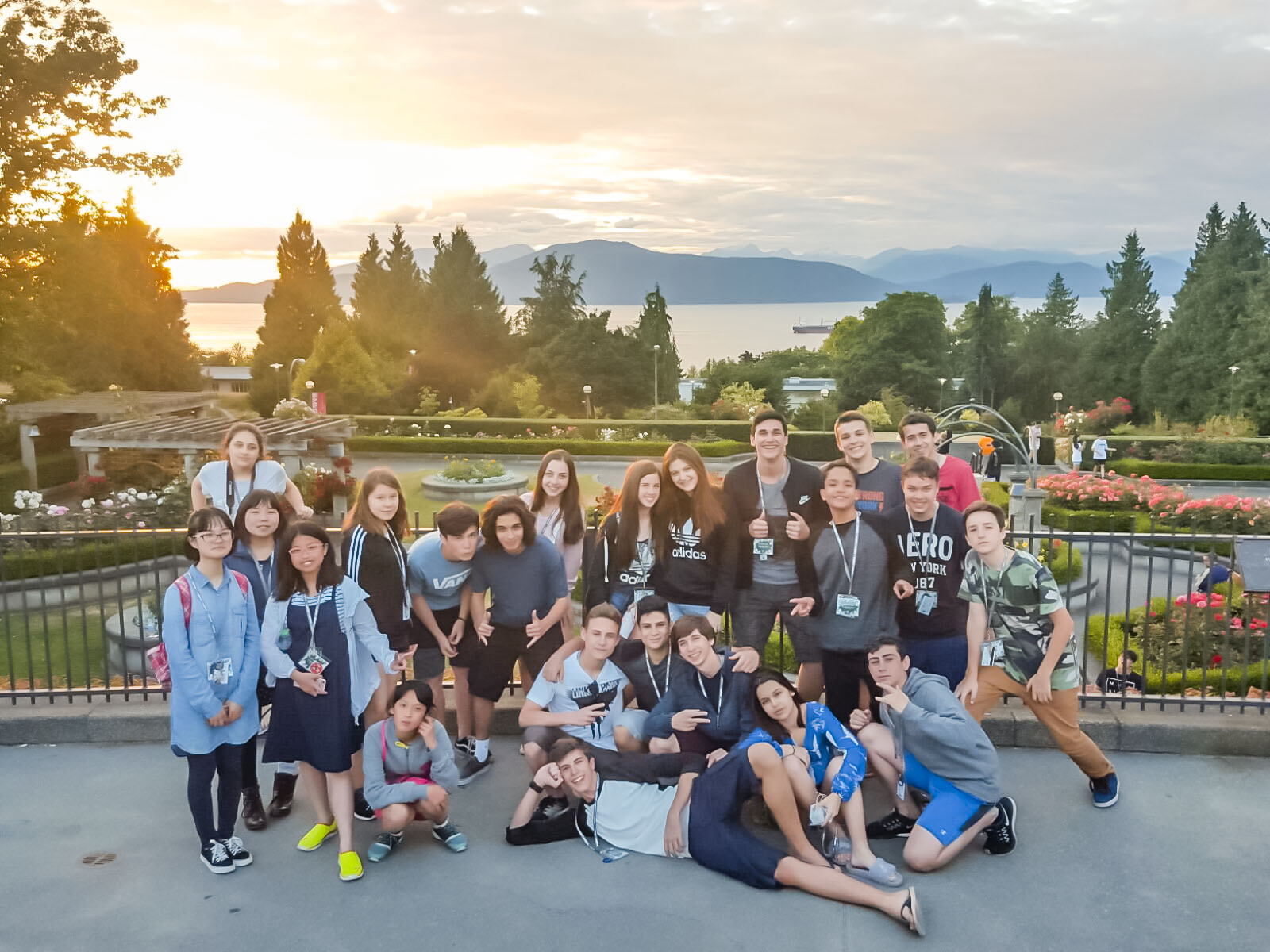Students during excursion close to lake in Vancouver