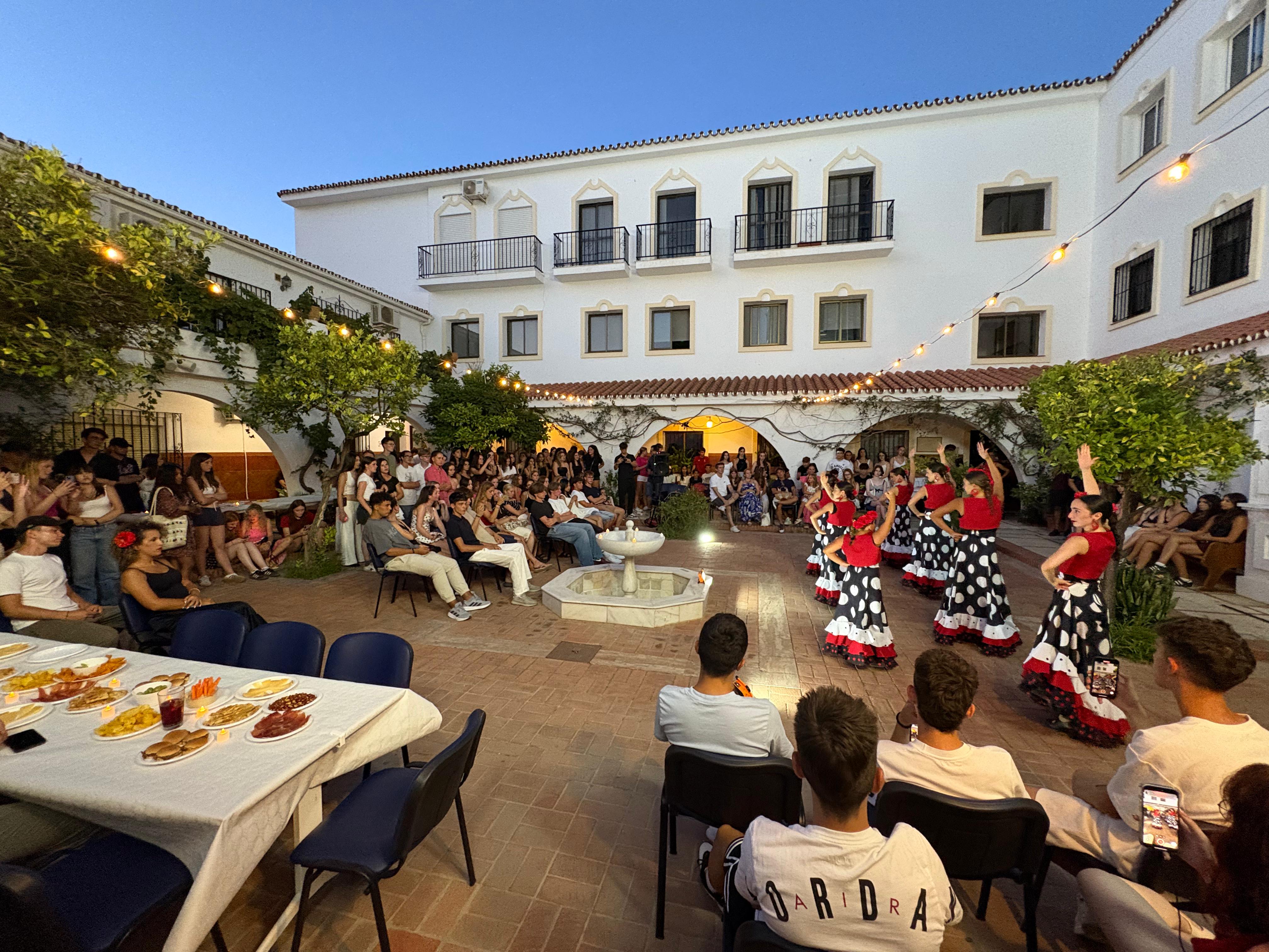 Students attending Flamenco party in Malaga