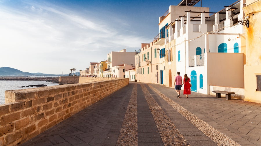 City center of Alghero, Italy