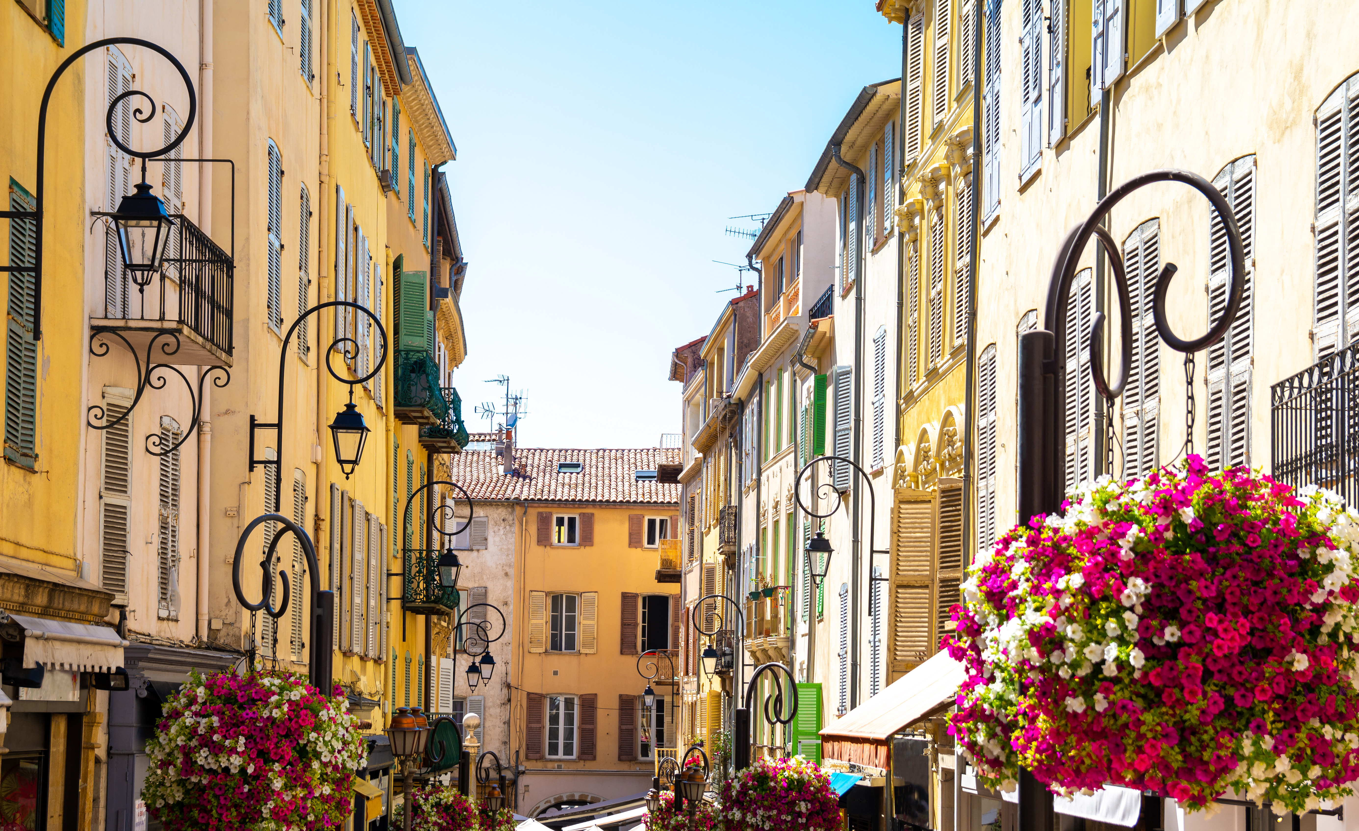 Antibes City Center with its historic buildings, France