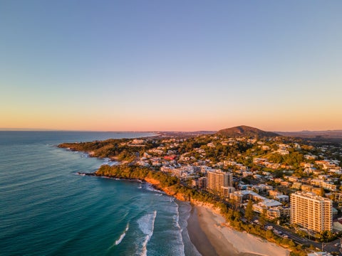 Sunshine Coast Maroochydore at sunset, Australia