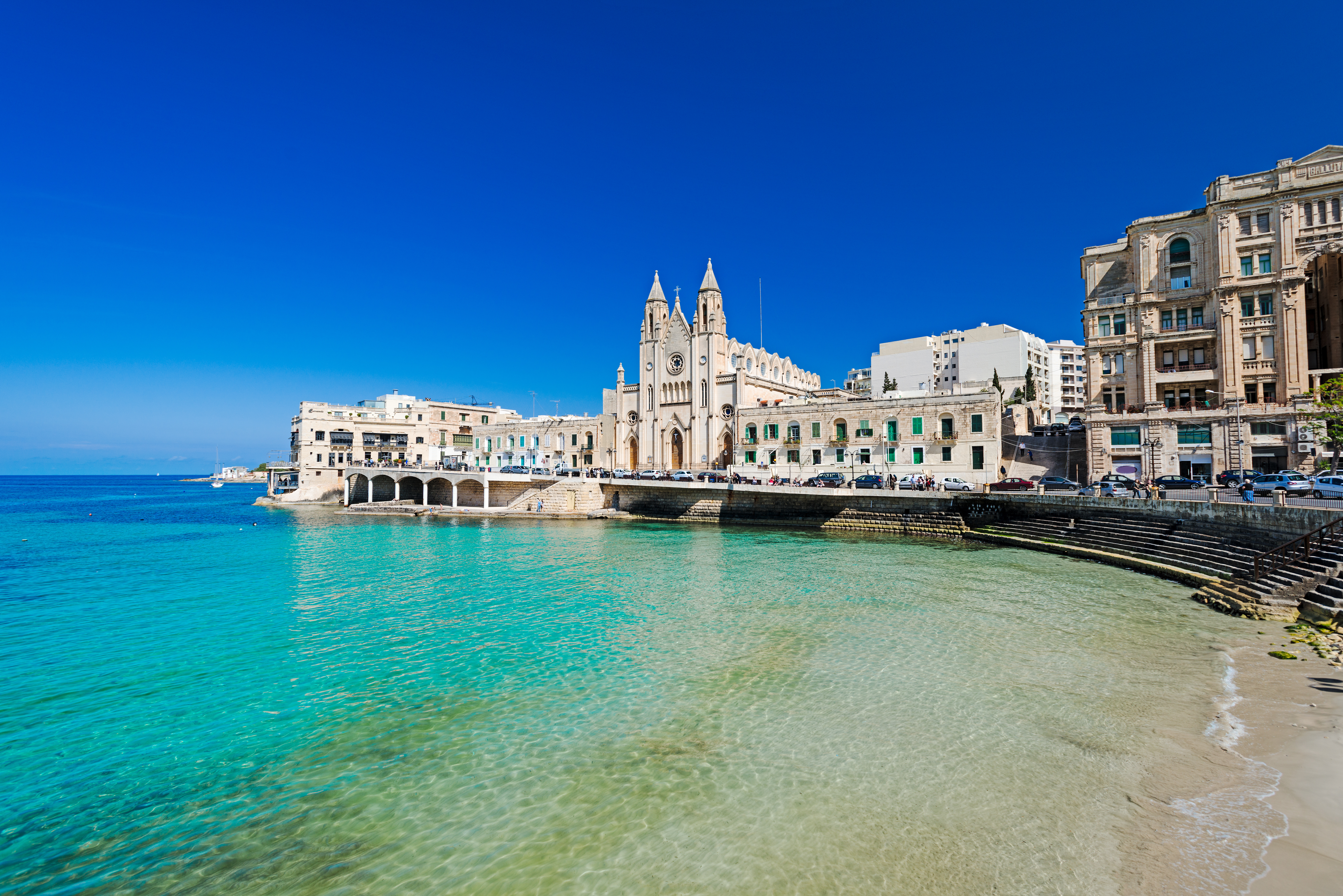 Our Lady of Mount Carmel Church on Balluta Bay, Malta