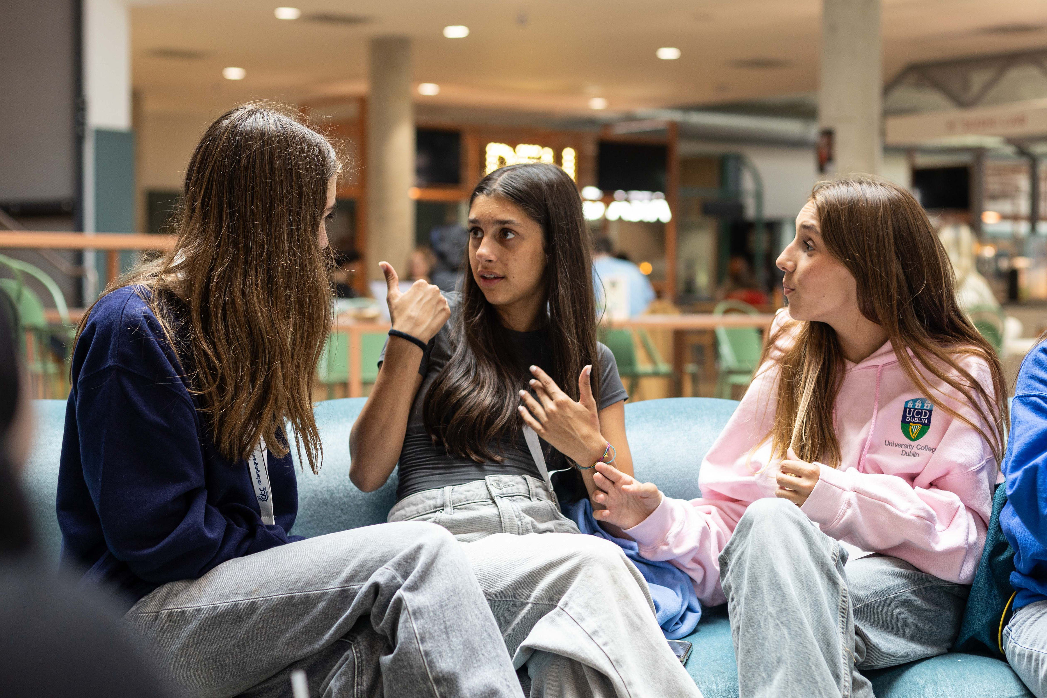Students relaxing in lounge