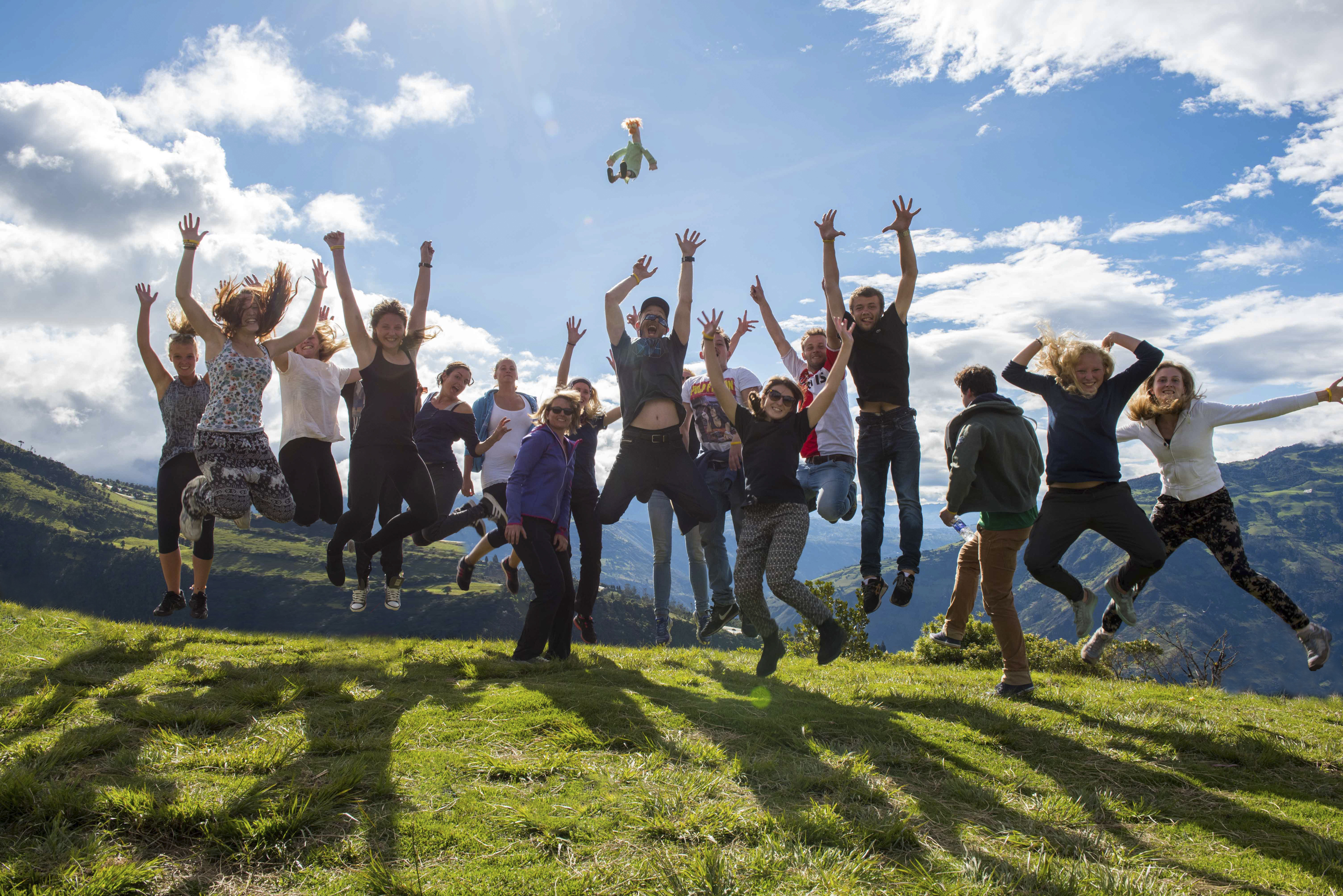 A group of students during a weekend trip