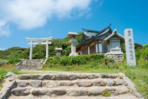 Okitsu-gu Yohaisho at Munakata Taisha Shrine in Oshima Island, Fukuoka, Japan