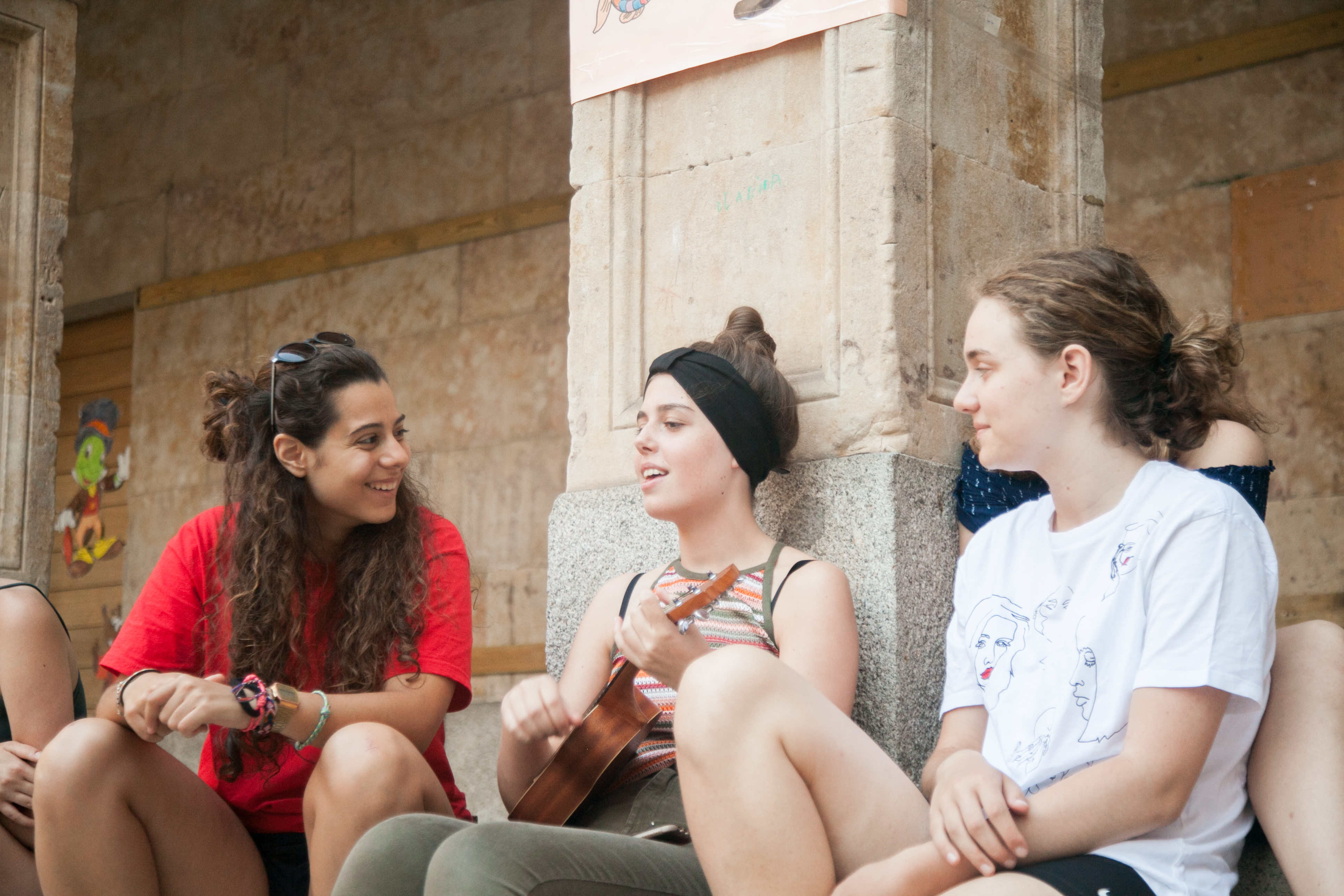 A student playing the ukelele