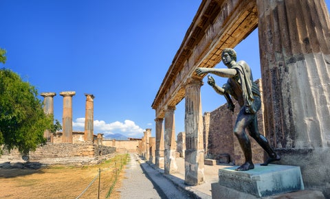 Ruins of Pompeii near Naples, Italy, showcasing ancient Roman architecture and archaeological sites