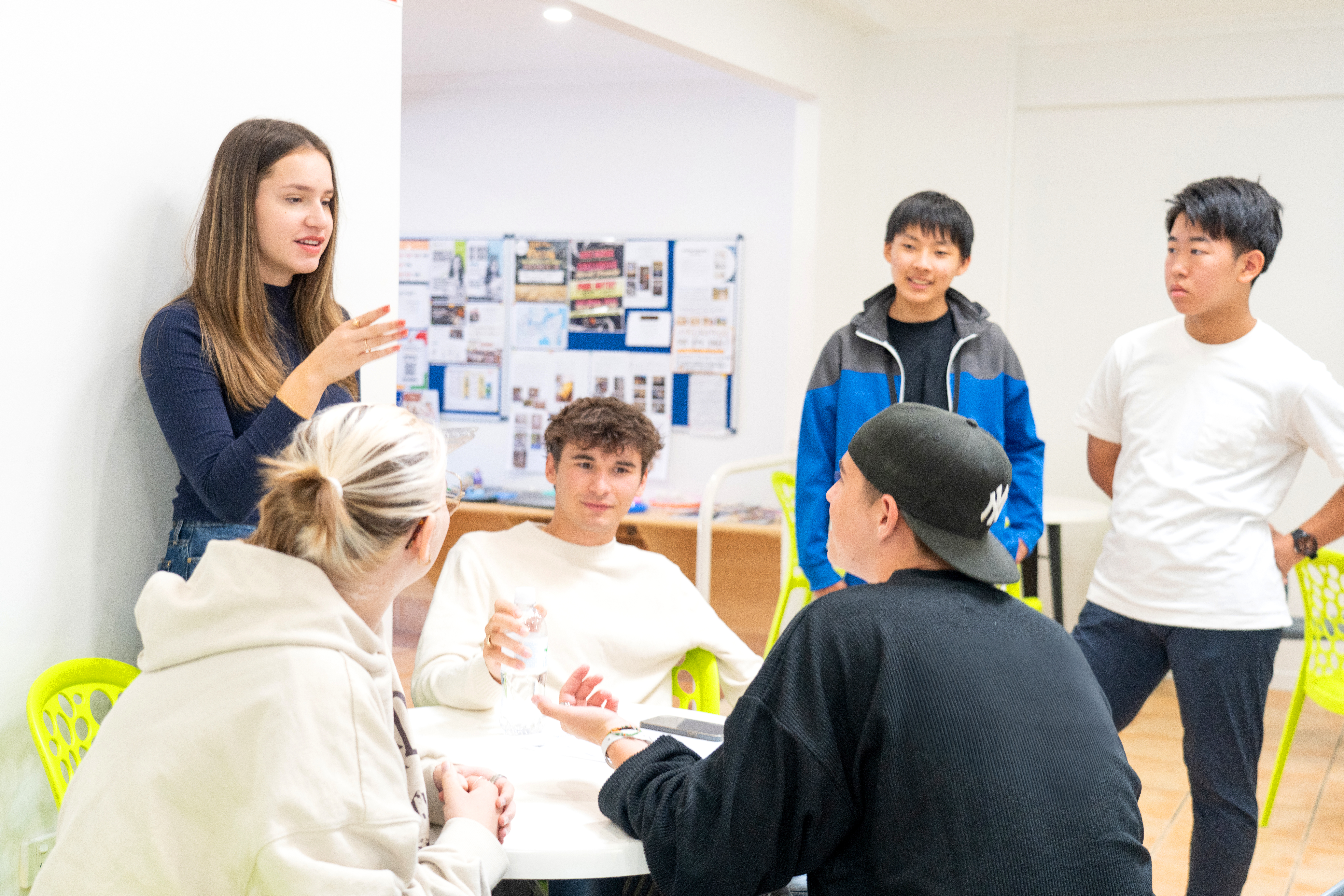 A group of students hanging at the common room in Noosa College