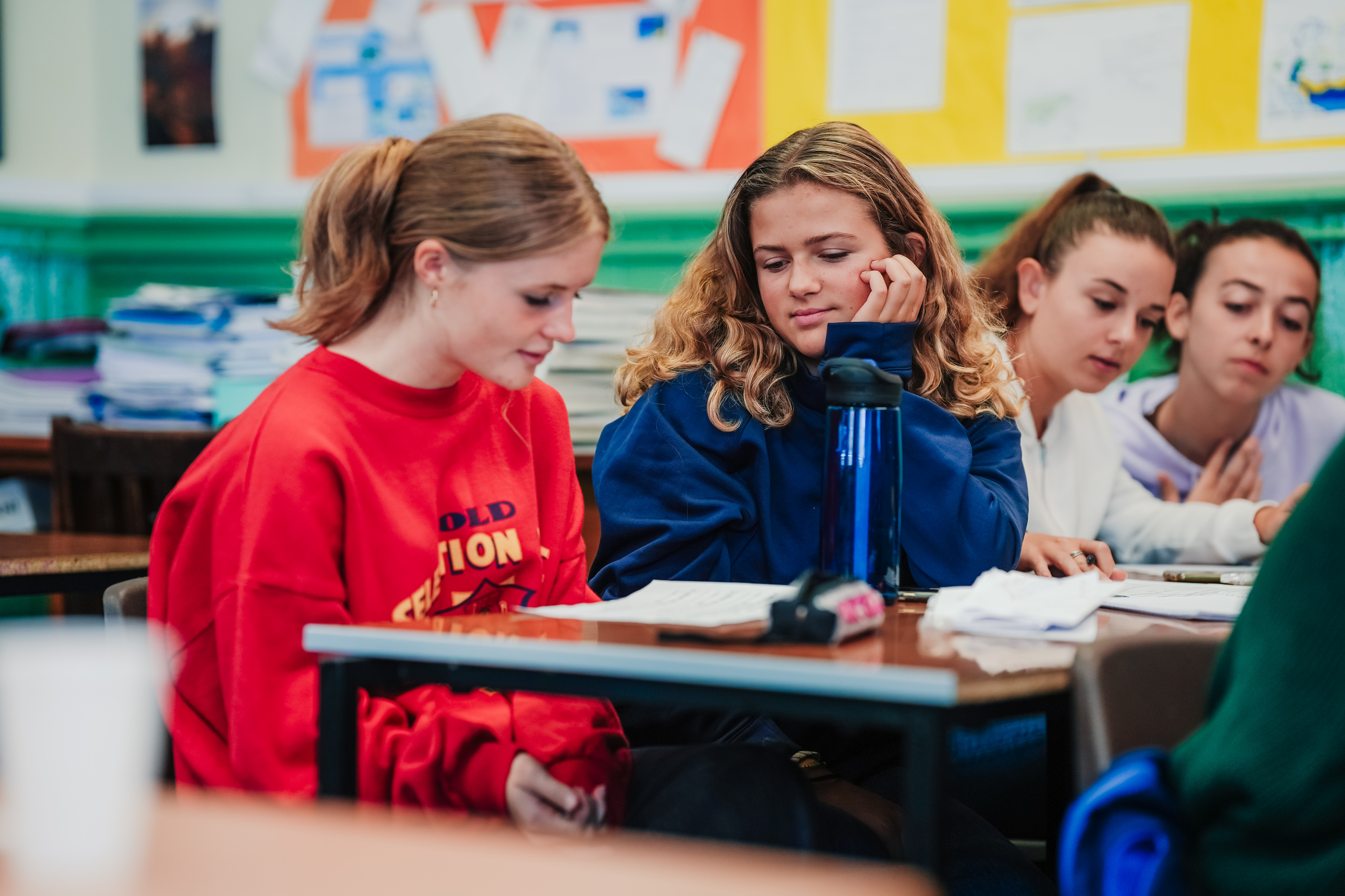 Four students in class at The King's School Campus (13-17)