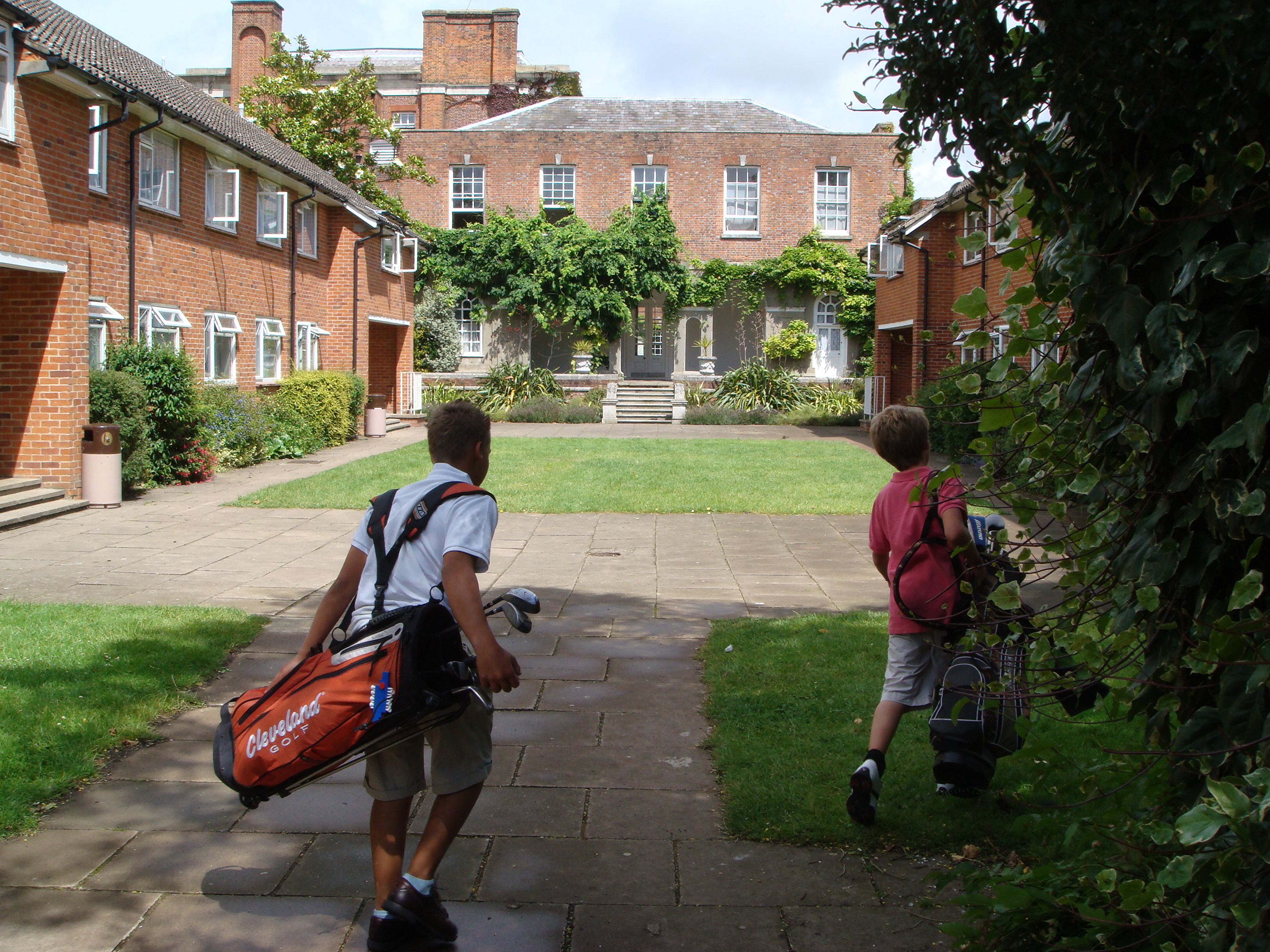 Students on their way to play golf