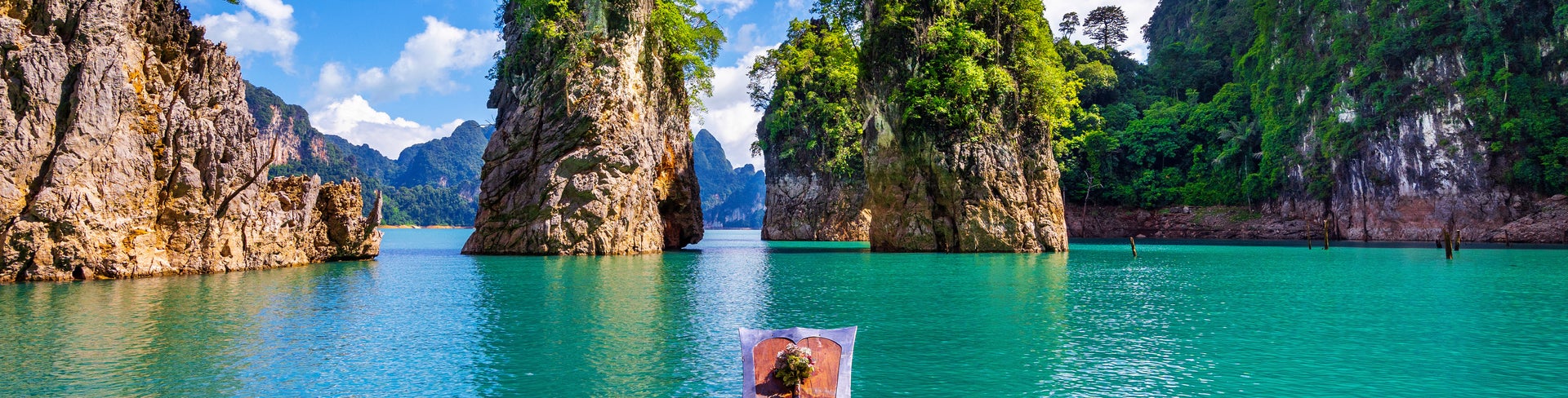 Mountains in Ratchaprapha Dam at Khao Sok National Park, Surat Thani Province, Thailand