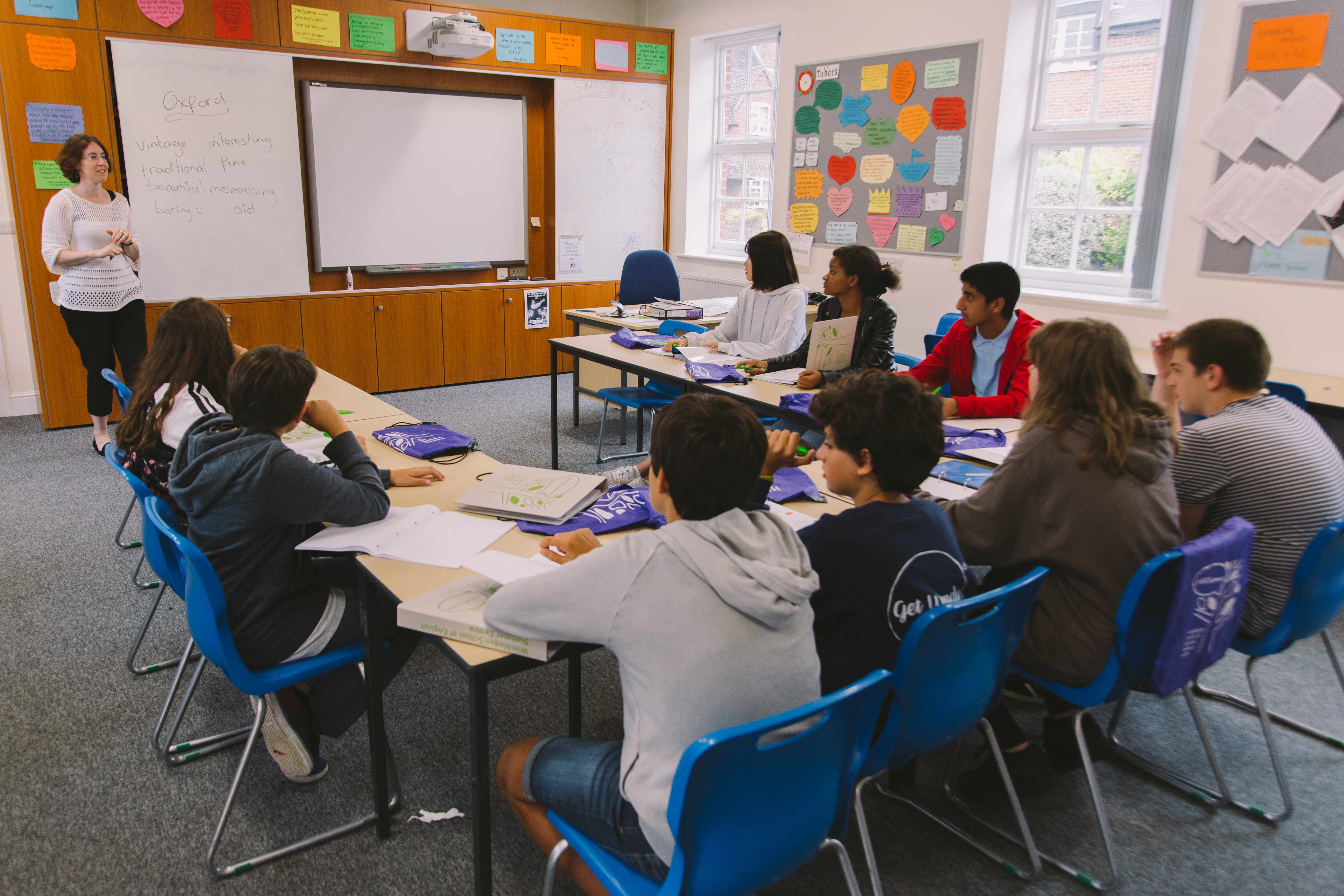 School classroom with students in Hampshire