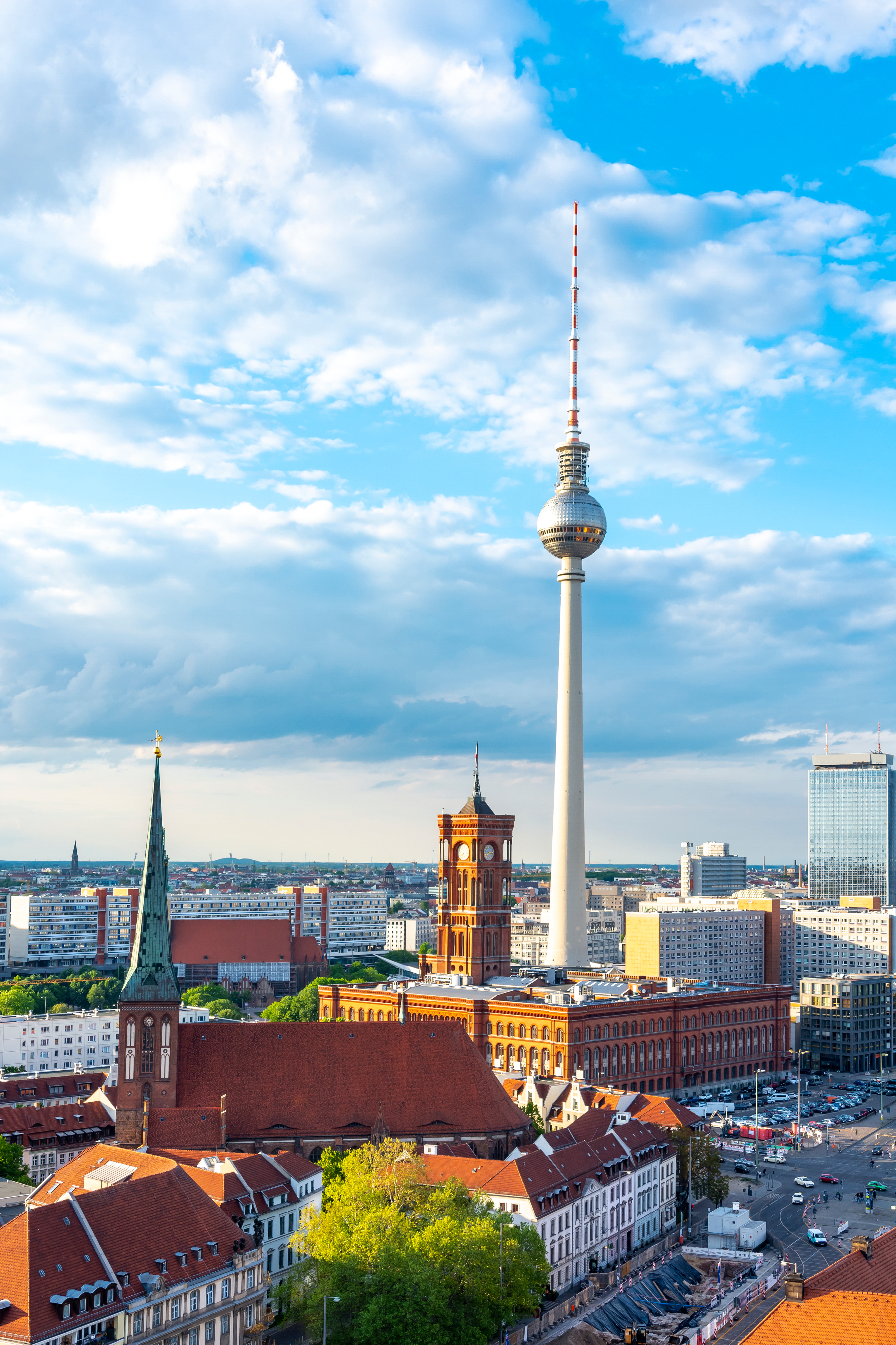 Berlin City Center skyline panorama featuring TV tower in Germany