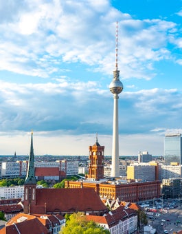 Berlin City Center skyline panorama featuring TV tower in Germany