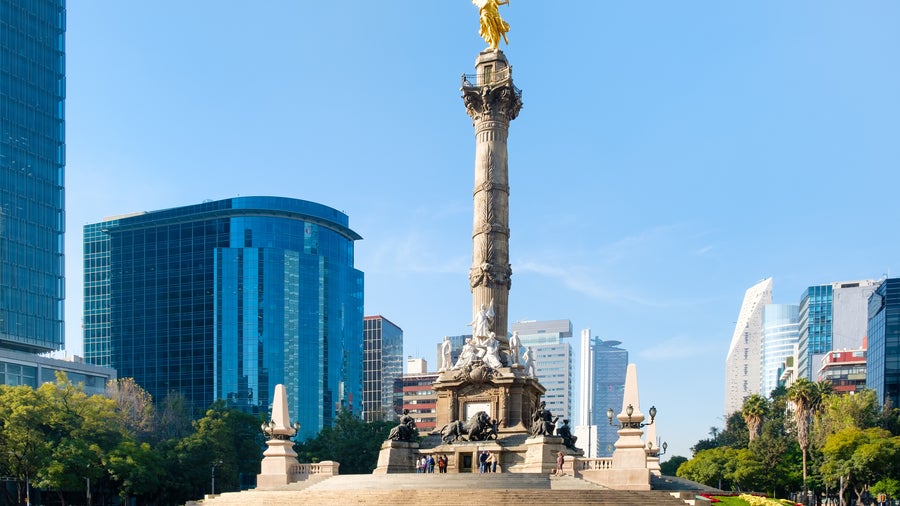 El Ángel de la Independencia monument on Paseo de la Reforma in Mexico City, a historic symbol of Mexican independence