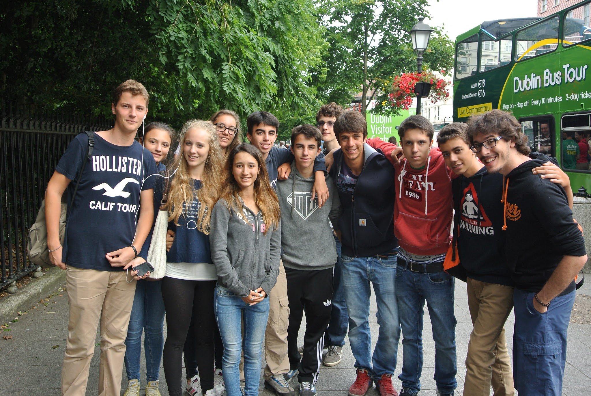 Students during a city tour