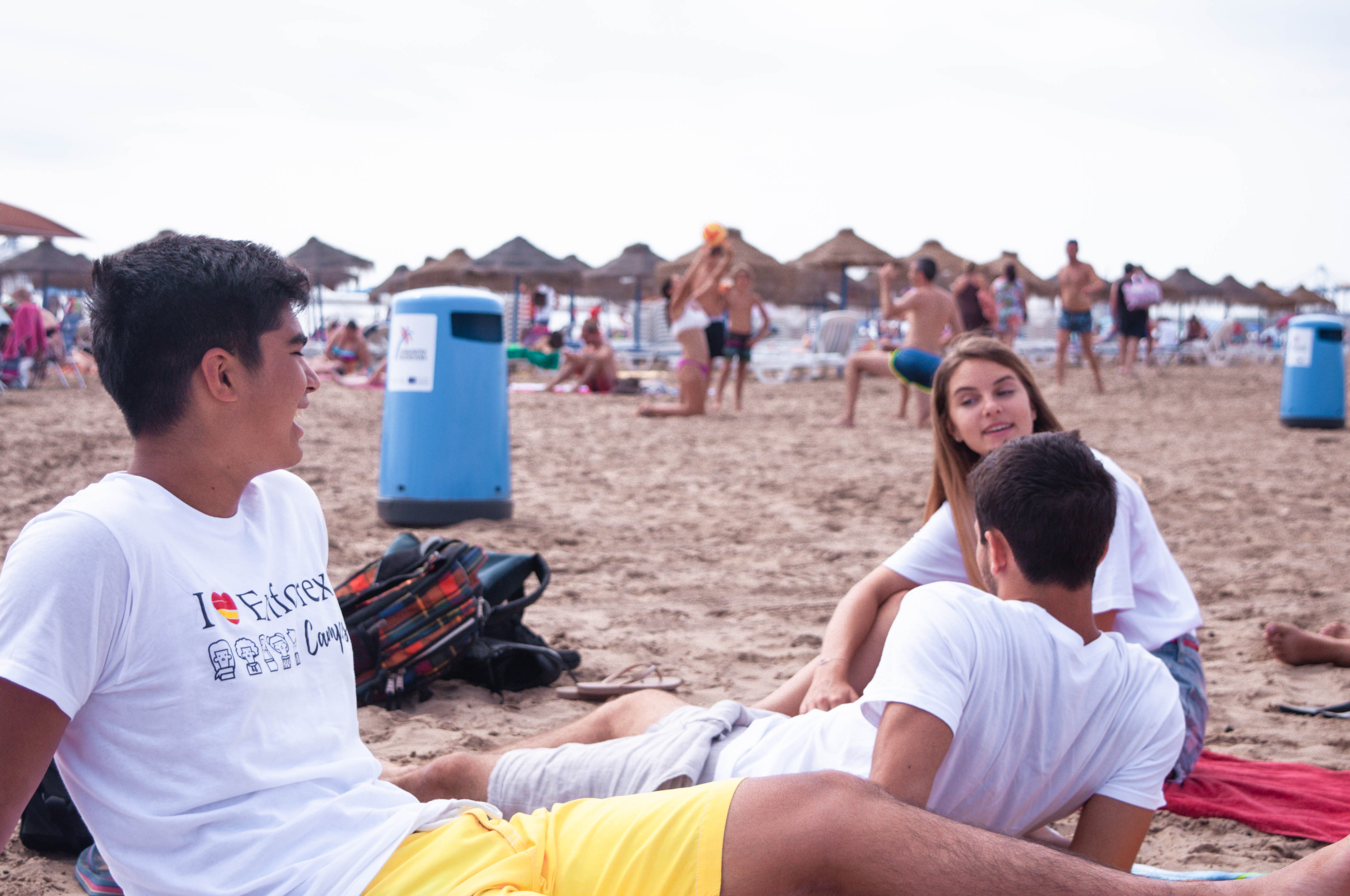 Students at the beach