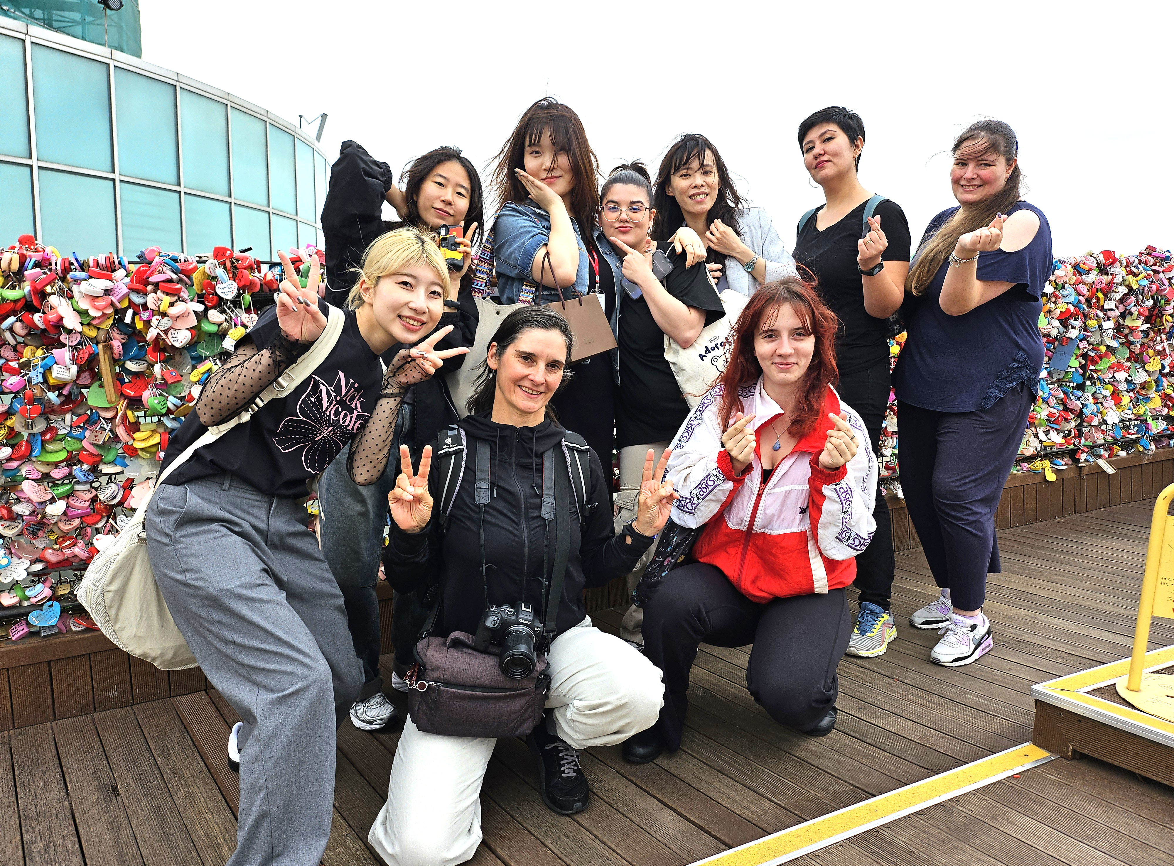 A group of students during a city tour