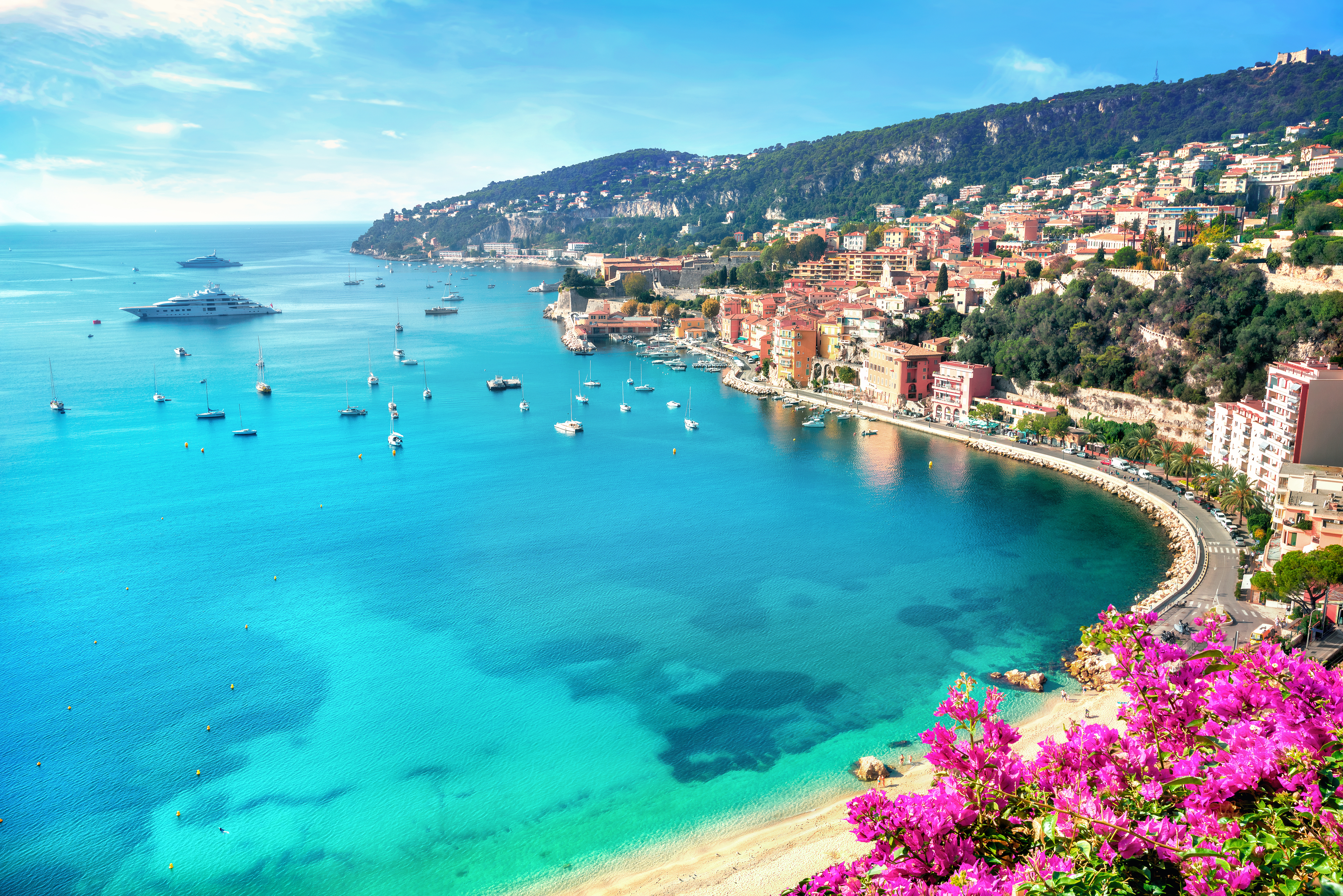 Villefranche sur Mer French Riviera colorful buildings and harbor France