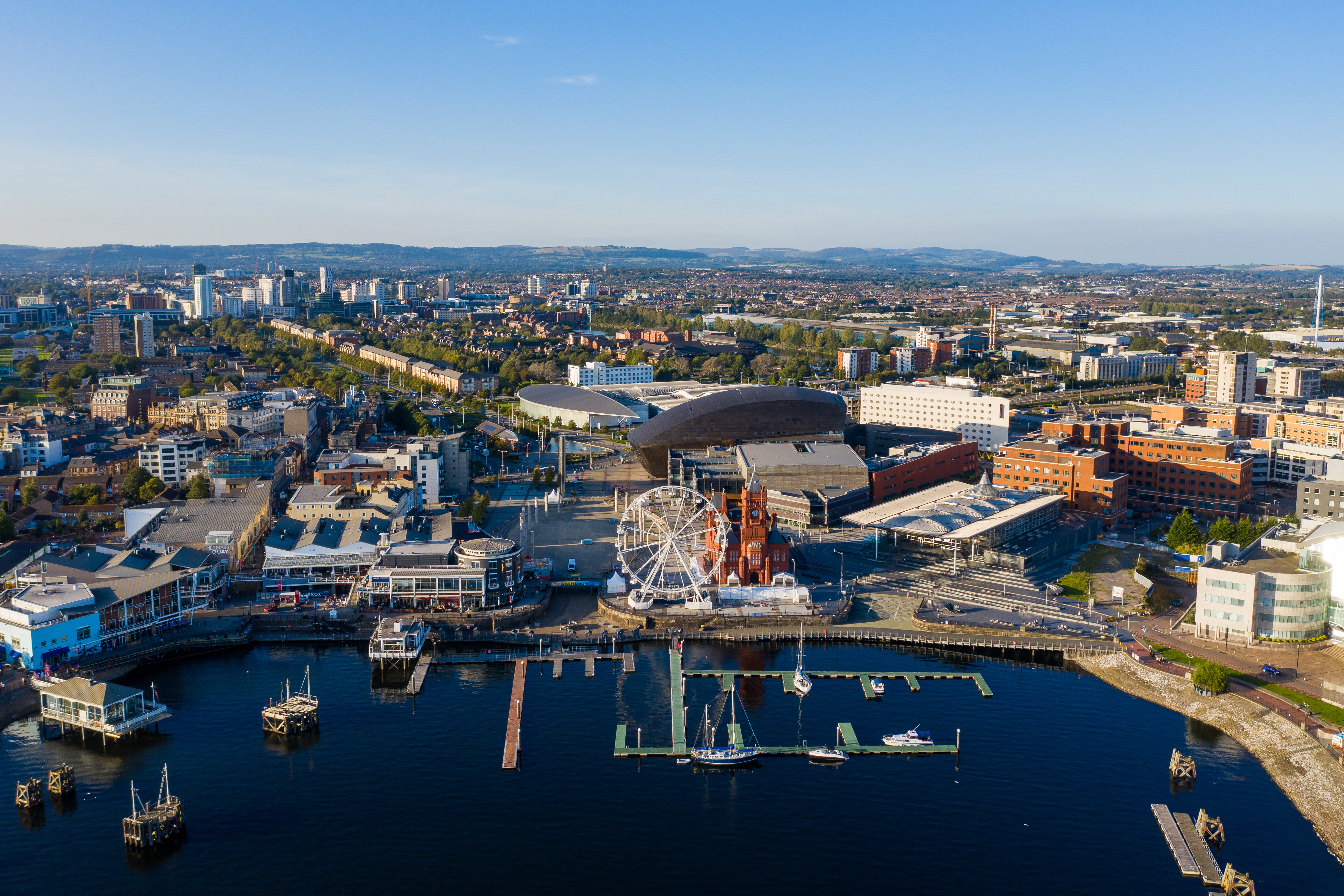 Aerial view of Cardiff