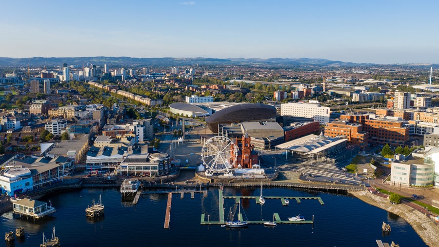 Aerial view of Cardiff
