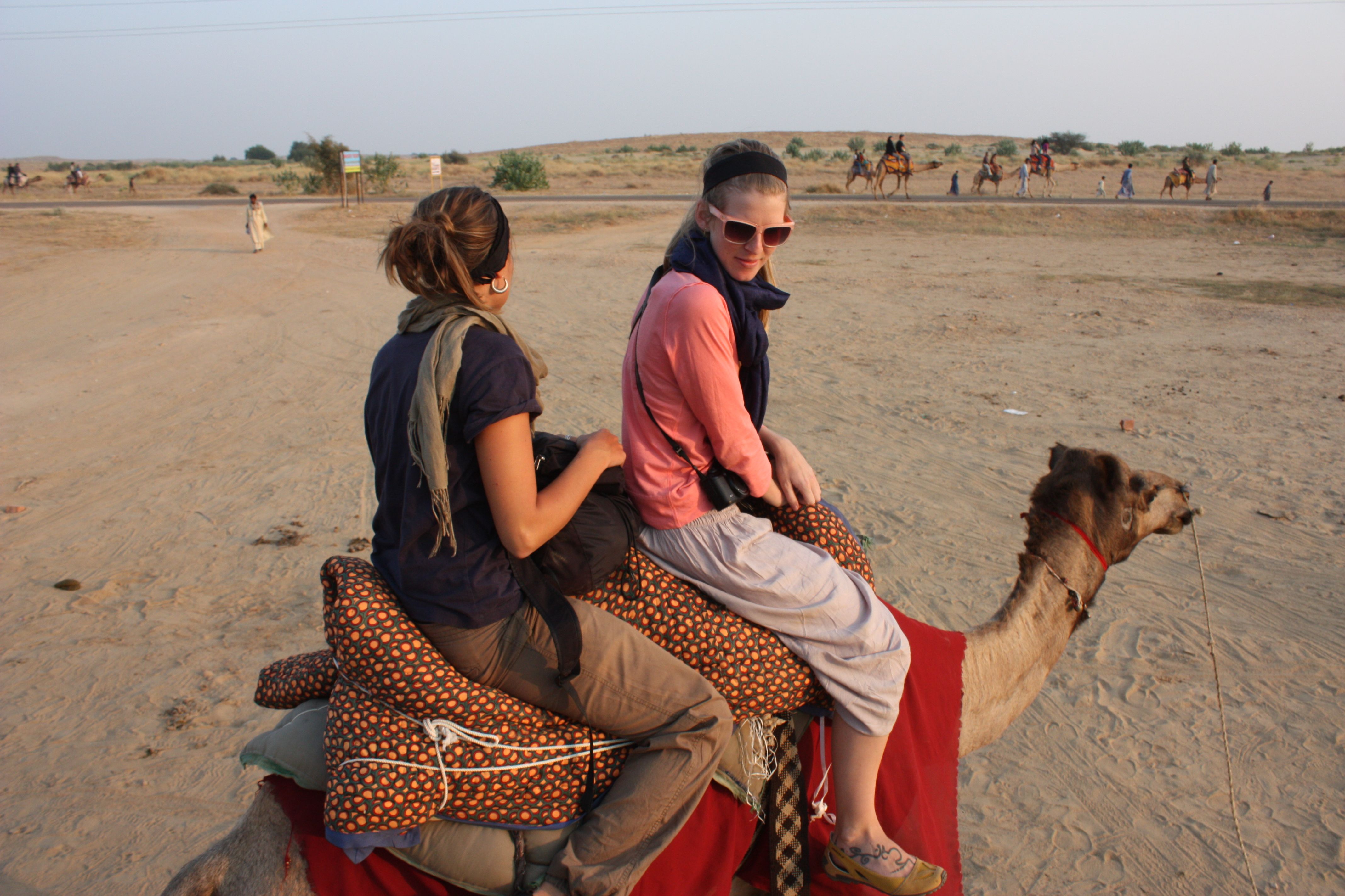 Two students on a came ride