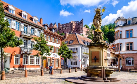 Classic statue in Historic City Center of Heidelberg, Germany
