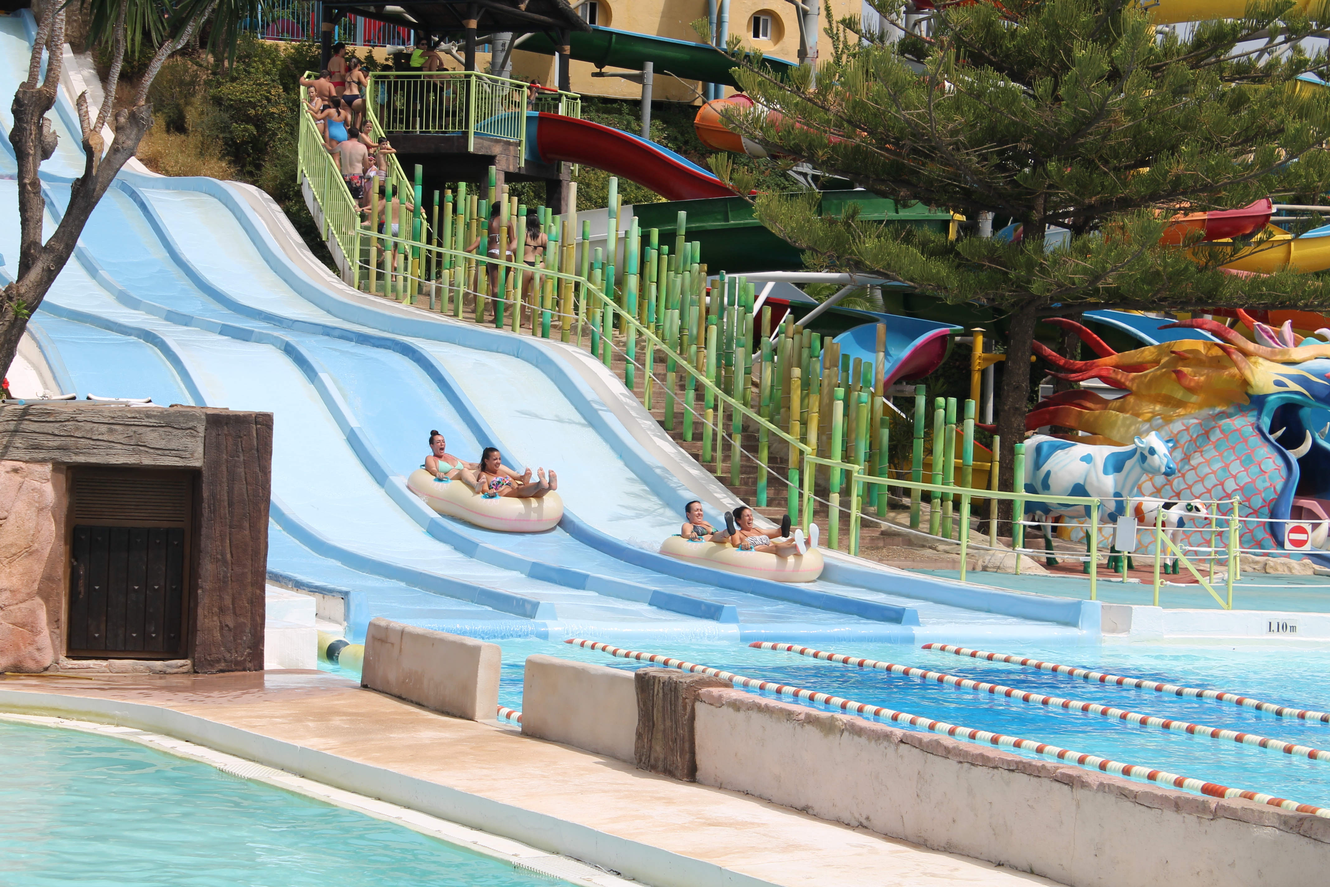 Students at Aquapark in Malaga