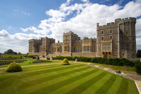 Windsor Castle, a historic royal residence in Berkshire, United Kingdom, featuring medieval architecture and lush grounds