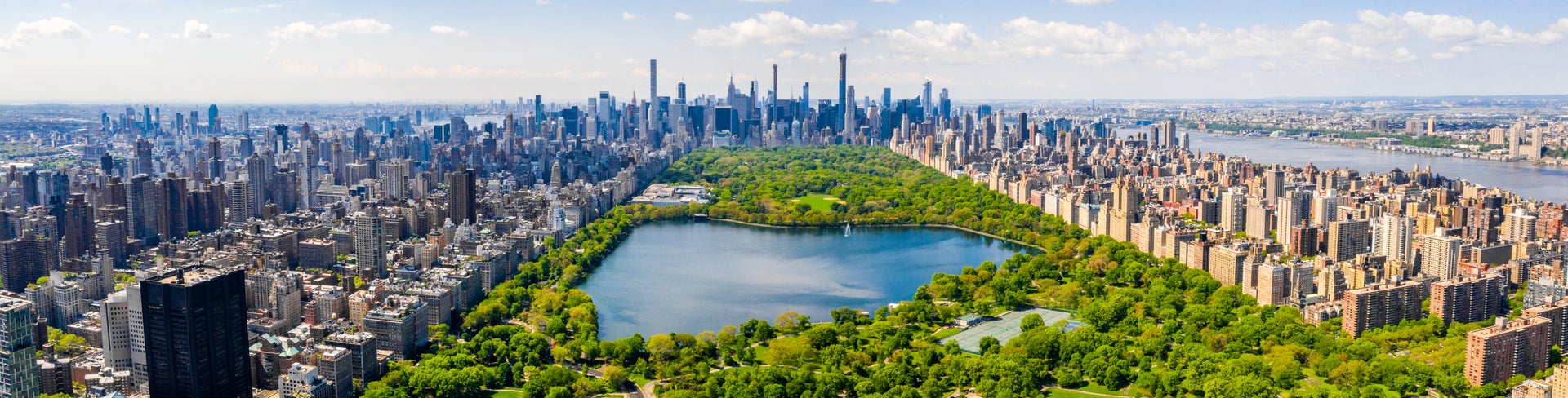Aerial view of New York City with Central Park in the middle, Manhattan