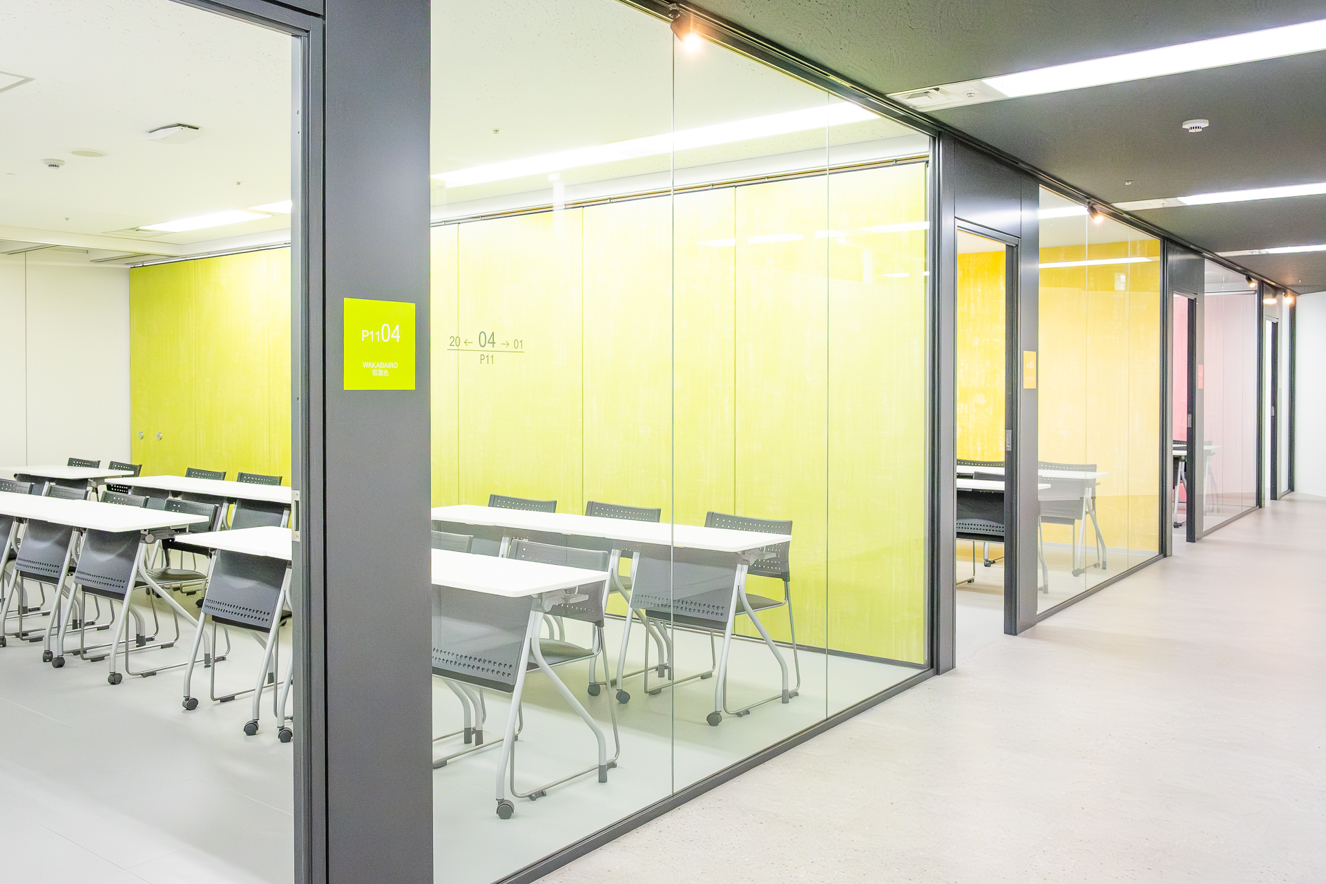 Hallway with classroom at ISI Tokyo