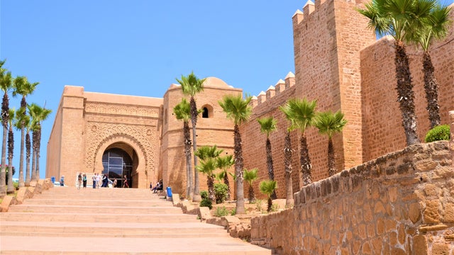 Kasbah of the Oudayas entry Bab El Kebir in Rabat Morocco