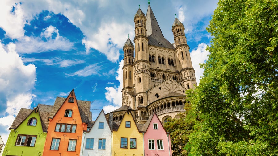 Church Gross St Martin in the old town of Cologne, Germany